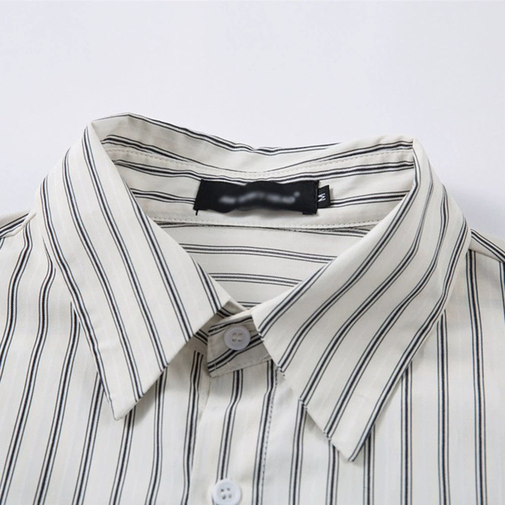 Vintage Men's Japanese all-match loose striped shirt long sleeves Size US M / EU 48-50 / 2 - 3 Thumbnail