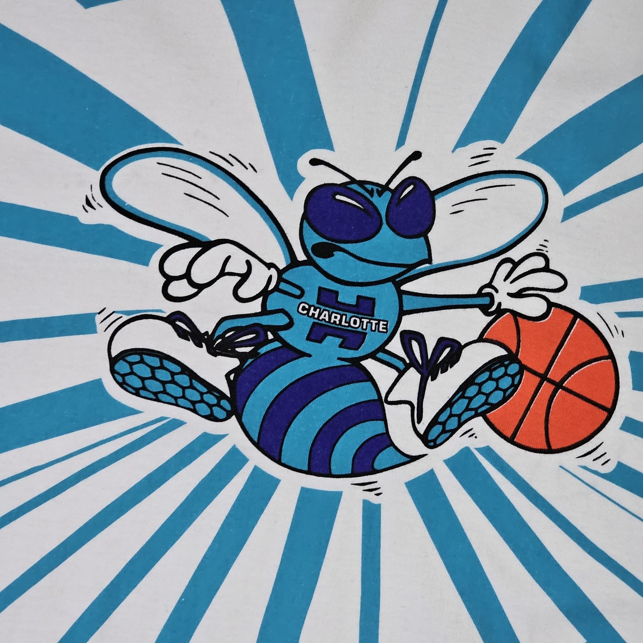 NBA Charlotte Hornets Vintage 90s Starter Shatter T-Shirt Size US XXL / EU 58 / 5 - 3 Thumbnail