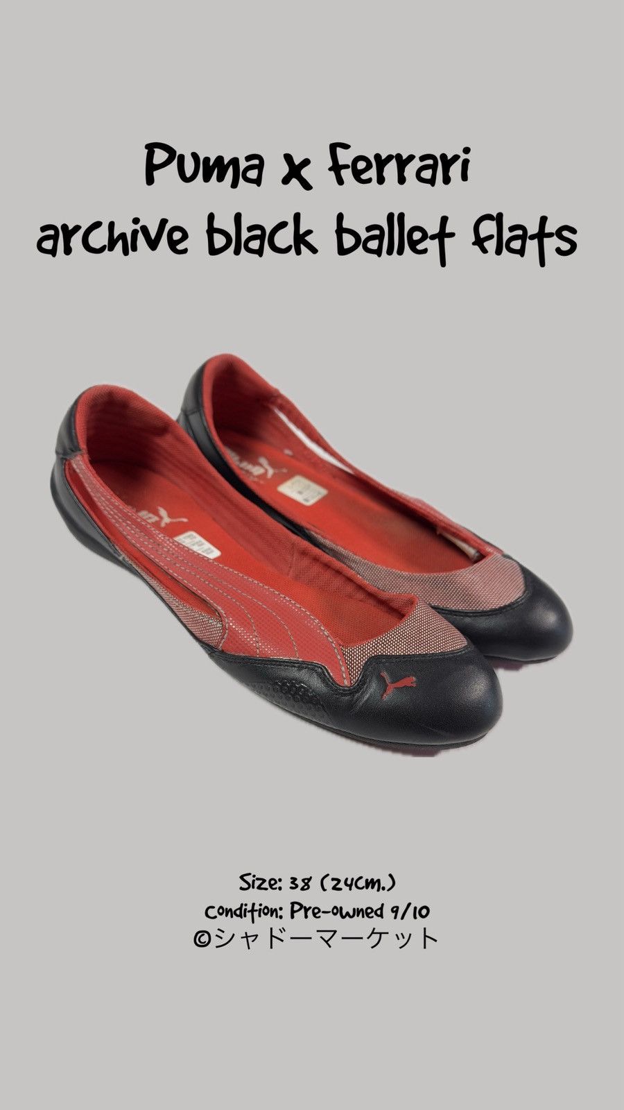 Ferrari × Puma Puma Ferrari Archive Black Red Ballet Flats Shoes Sneakers Size US 8 / IT 38 - 1 Thumbnail
