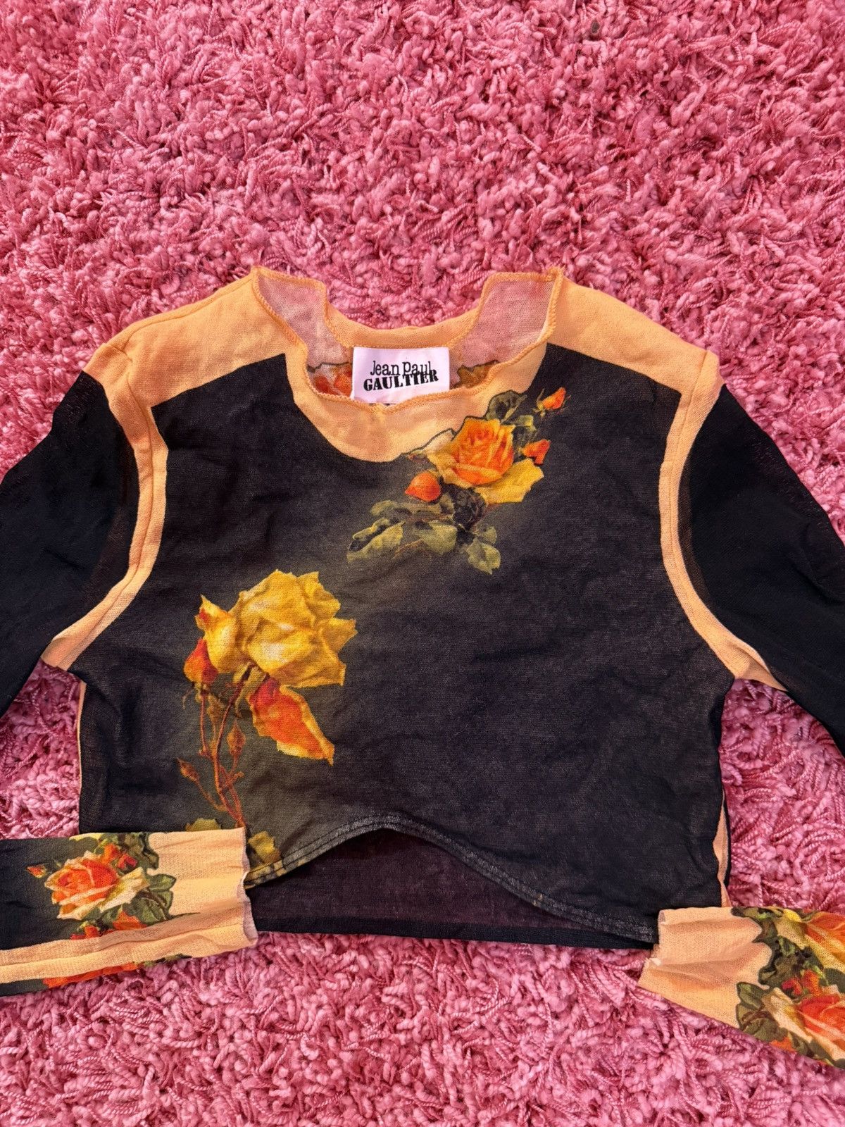 Jean Paul Gaultier Jean Paul Gaultier Fleur Petit Grand Cropped Long Sleeve Top Size XS / US 0-2 / IT 36-38 - 4 Thumbnail