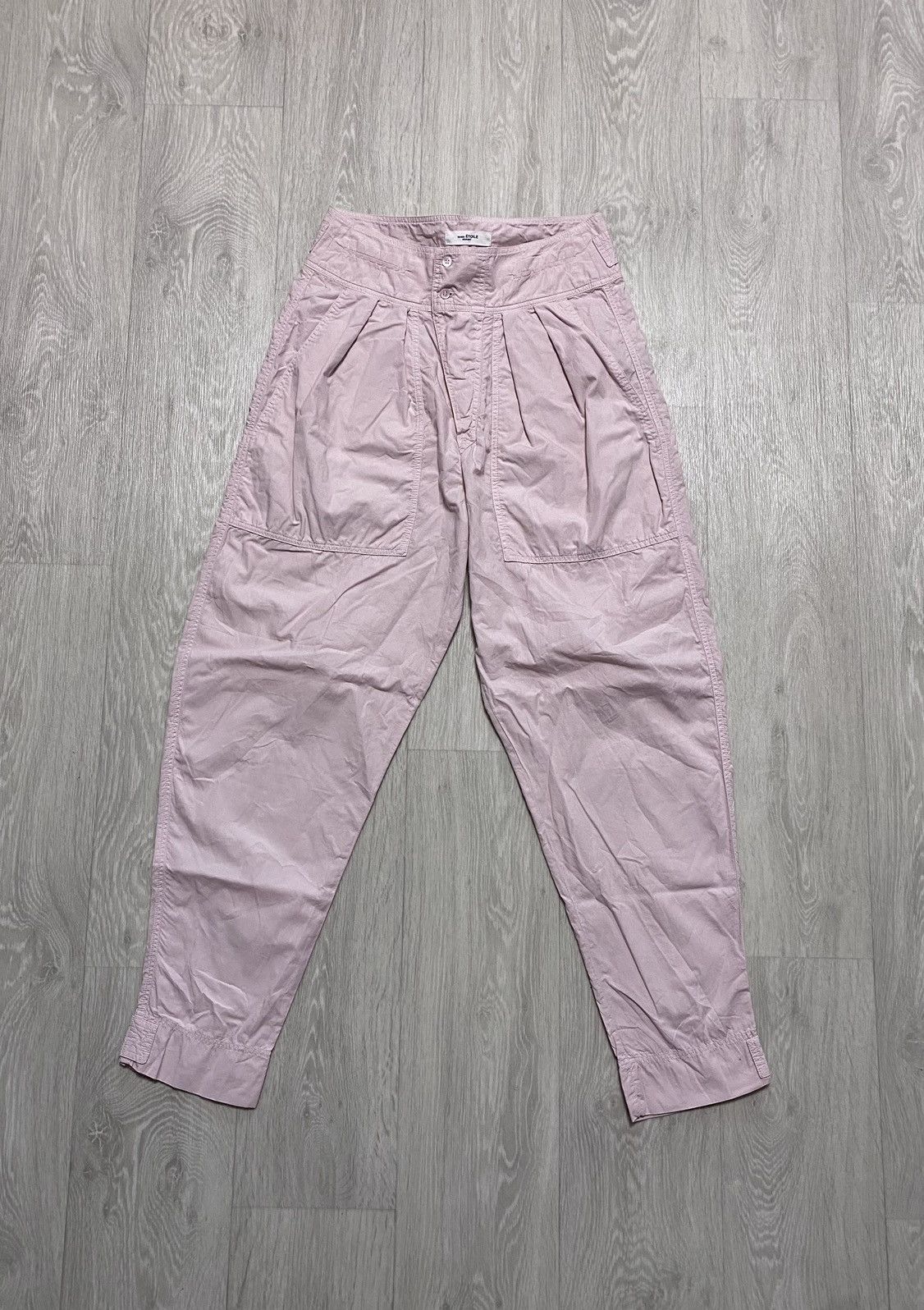 Women’s Mariz Pink Cotton Pleated Parachute Trousers Pants