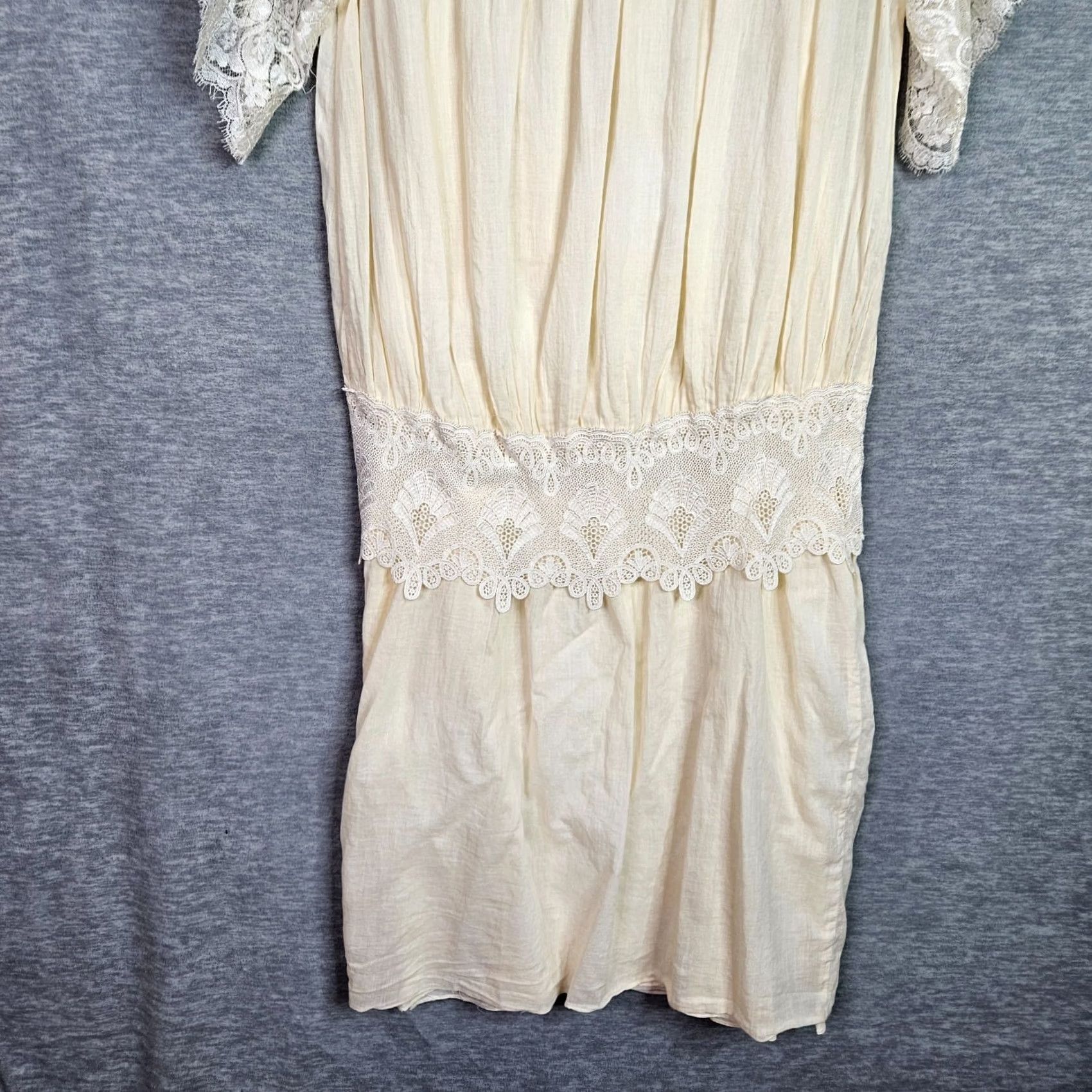 Jessica McClintock VINTAGE Jessica McClintock Ivory Lace Dress Set 8 A-Line Midi Long Sleeve Women Shirt? Size M / US 6-8 / IT 42-44 - 5 Thumbnail