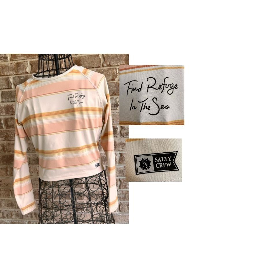 Other Salty Crew Long Sleeve Top Girls Large Striped Cream Refuge Size L / US 10 / IT 46 - 6 Thumbnail