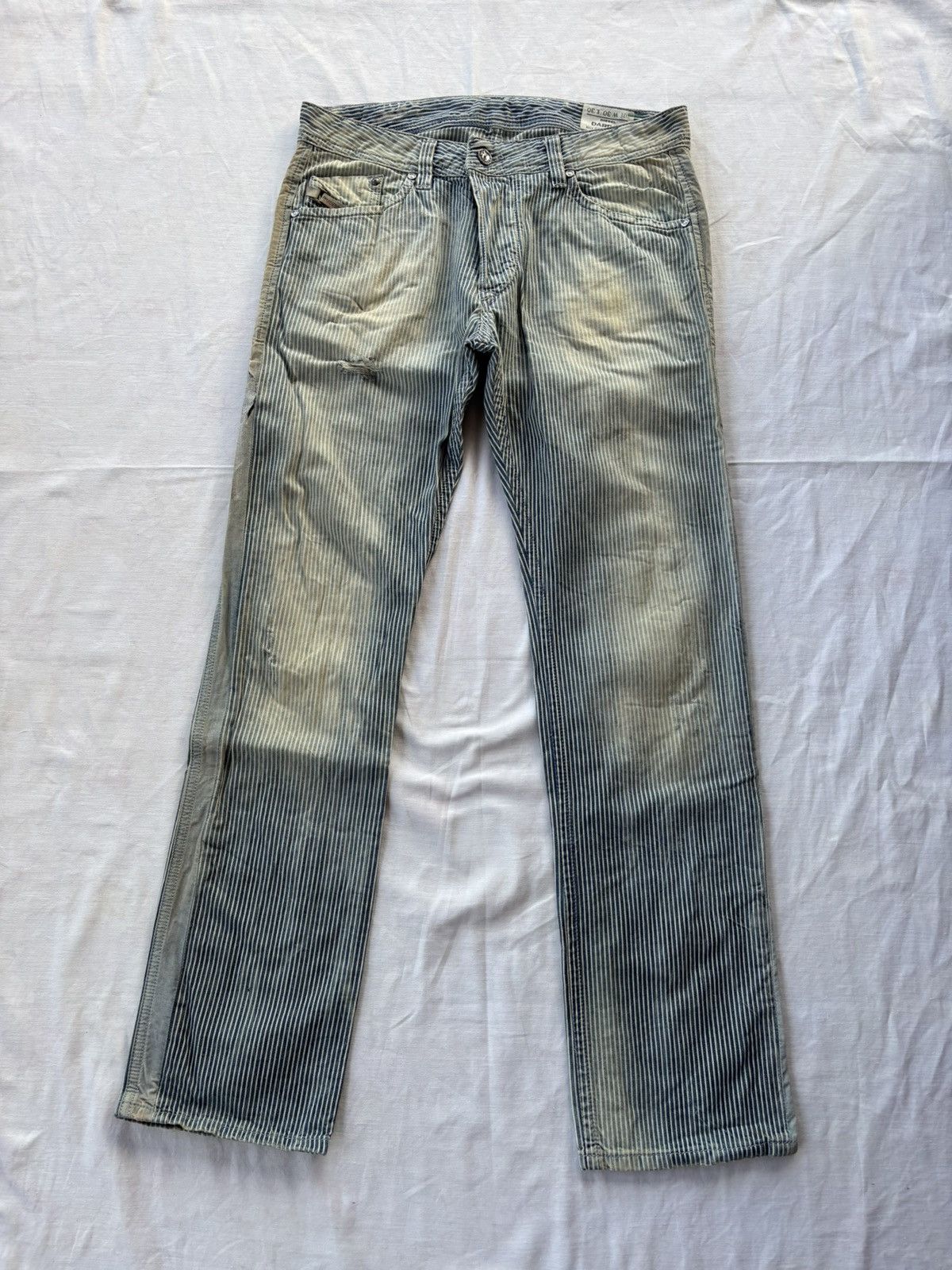 Diesel BUY IT NOW🔥DIESEL DARRON FADED STRIPE DISTRESSED DENIM JEANS Size US 31 - 7 Thumbnail