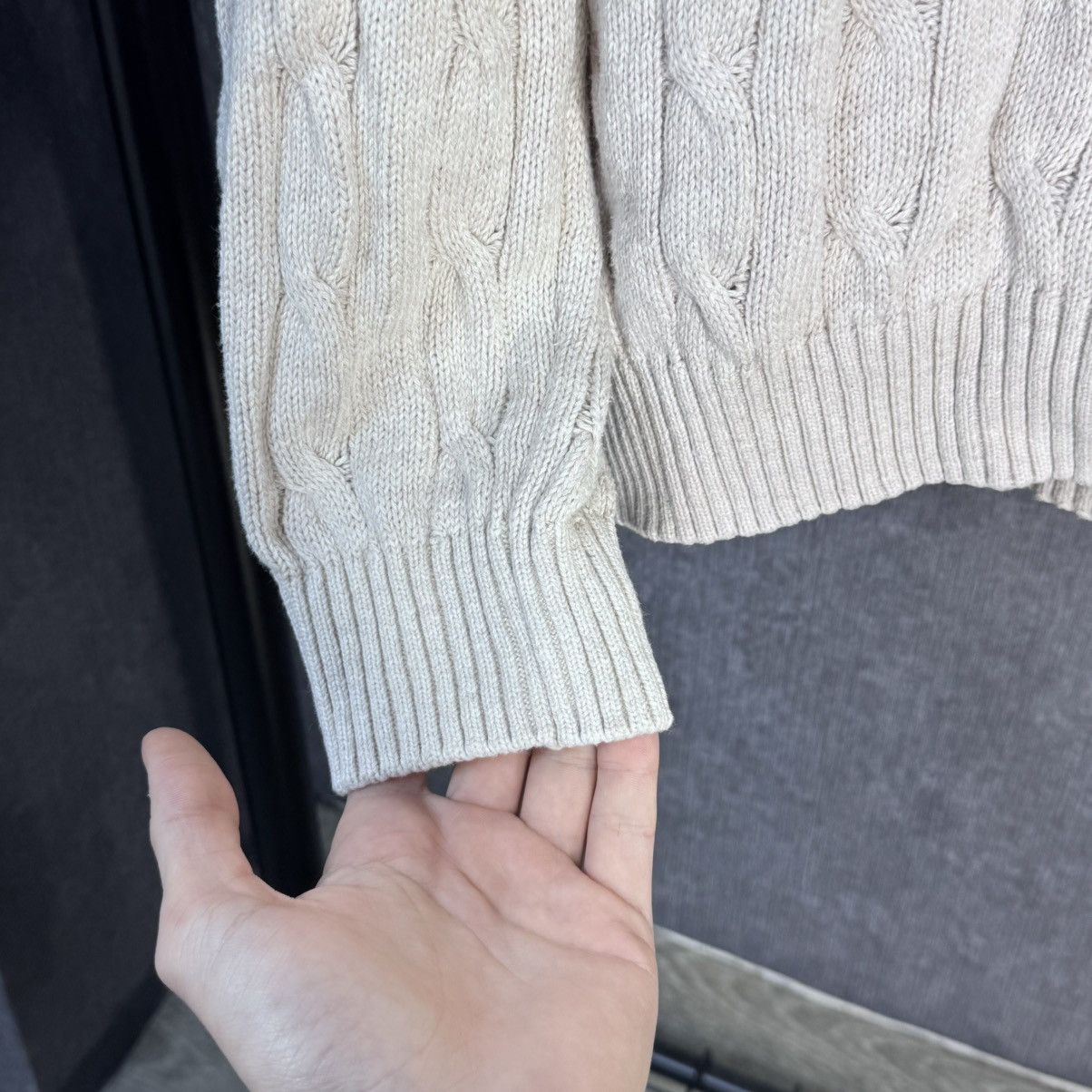 Polo Ralph Lauren Polo Ralph Lauren Cable Knit Cotton Biege Sweater Size XL Size US XL / EU 56 / 4 - 6 Thumbnail