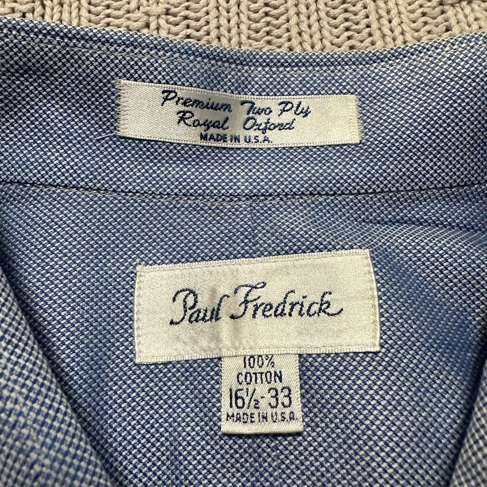 Paul Fredrick Paul Fredrick blue textured button down size 16.5 Size US L / EU 52-54 / 3 - 5 Thumbnail