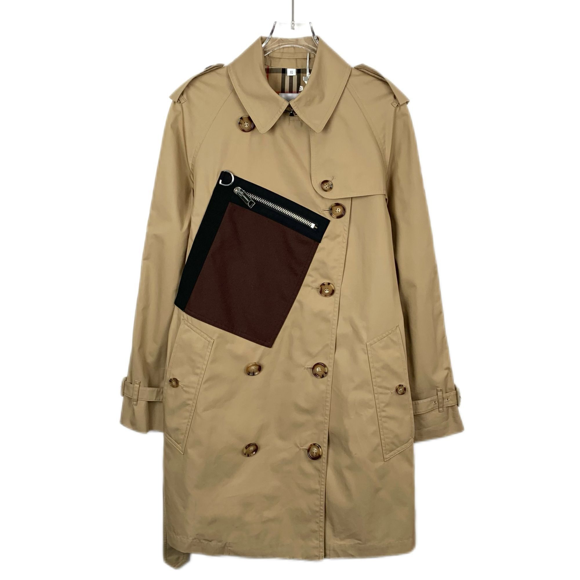 X9249 Burberry Womens Beige Trench Coat With Brown Pocket