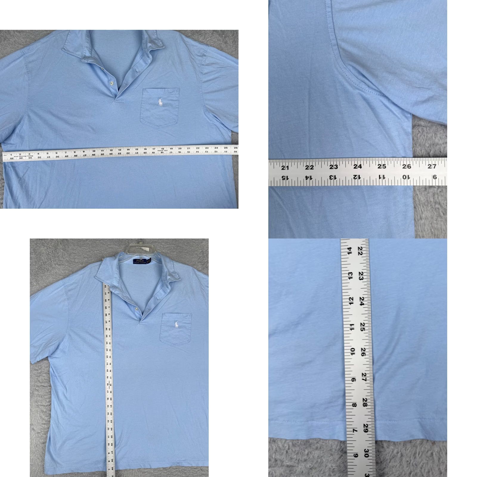 Polo Ralph Lauren Polo Ralph Lauren Shirt Adult 2XB Blue 100% Cotton Short Sleeve Pocket Polo Shirt Mens 2XB Blue Polo Ralph Lauren Shirt Size US XXL / EU 58 / 5 - 8 Thumbnail