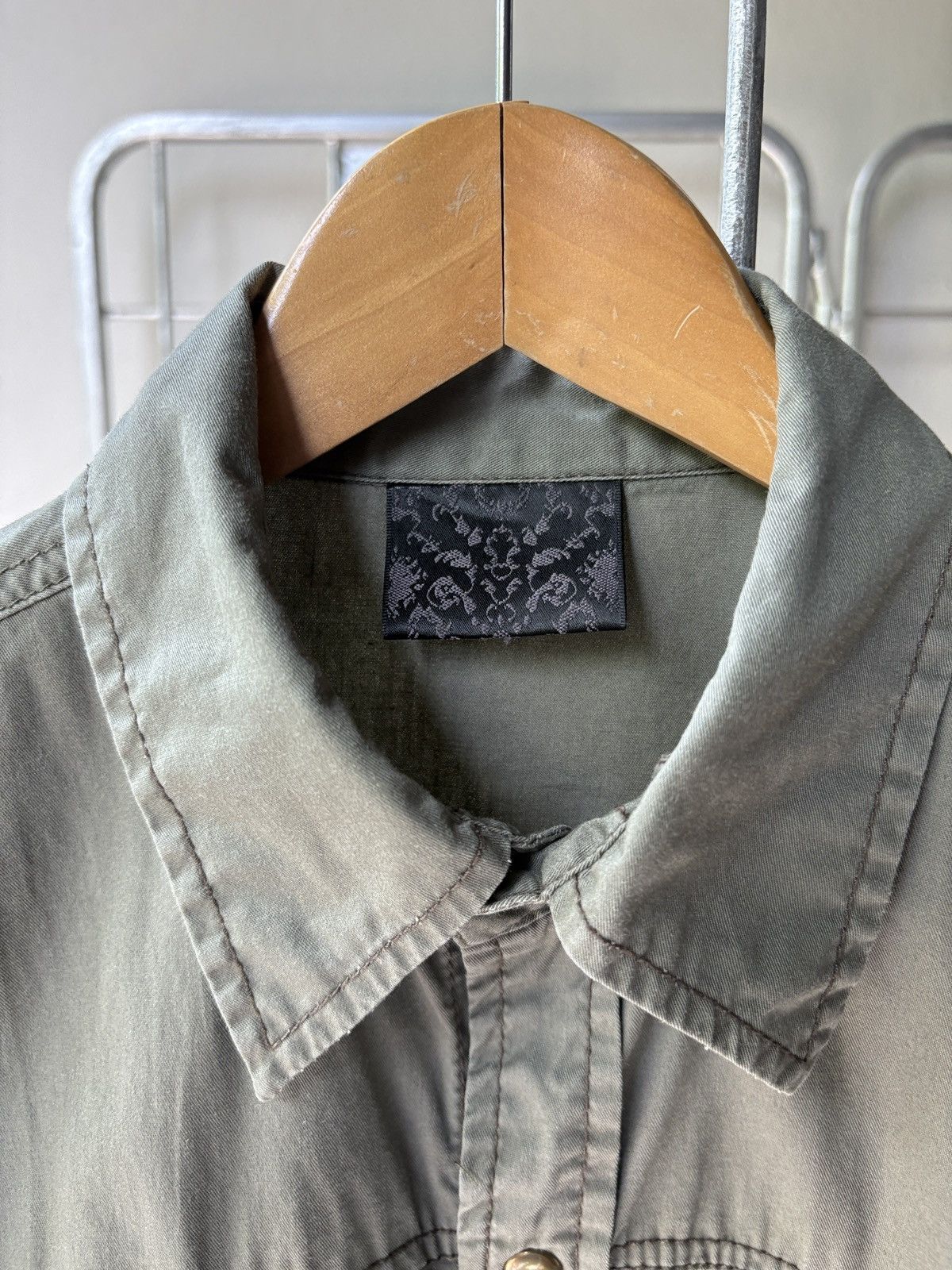 Japanese Brand Punk Y2K western olive green shirt Size US M / EU 48-50 / 2 - 3 Thumbnail