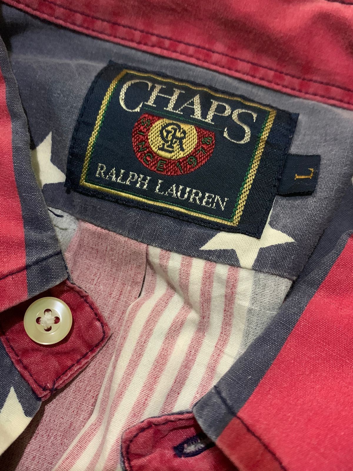 Chaps Ralph Lauren × Polo Ralph Lauren × Ralph Lauren 2000s Chaps Ralph Lauren American Flag Shirt Size US L / EU 52-54 / 3 - 4 Thumbnail