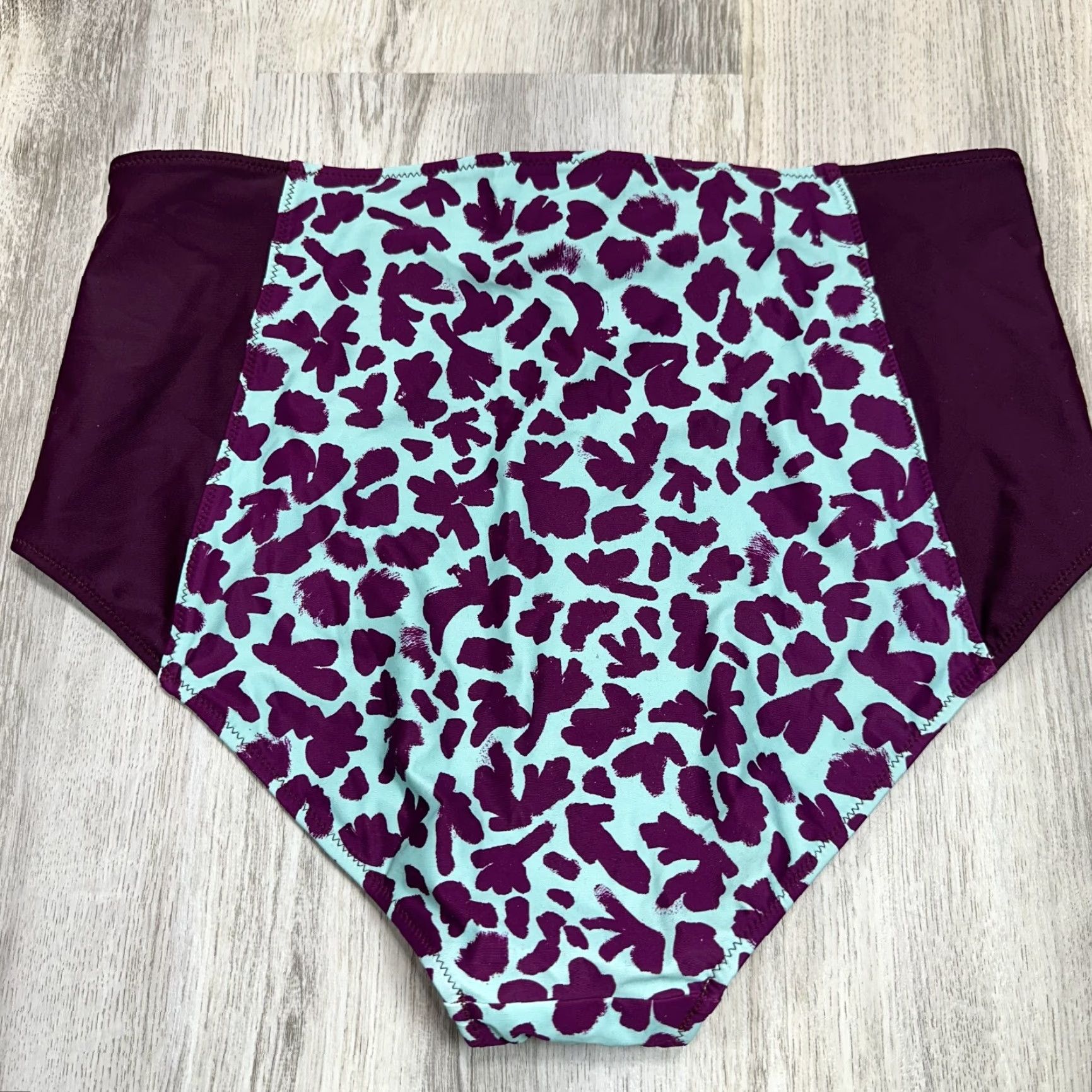 Tanya Taylor Tanya Taylor Swim Kaia Bikini Bottom High Waist Purple Blue 1X NWT Plus Size Womens Swimsuit Bottom Recycled Polyamide MSRP 15 Size 40" / US 18 - 3 Thumbnail