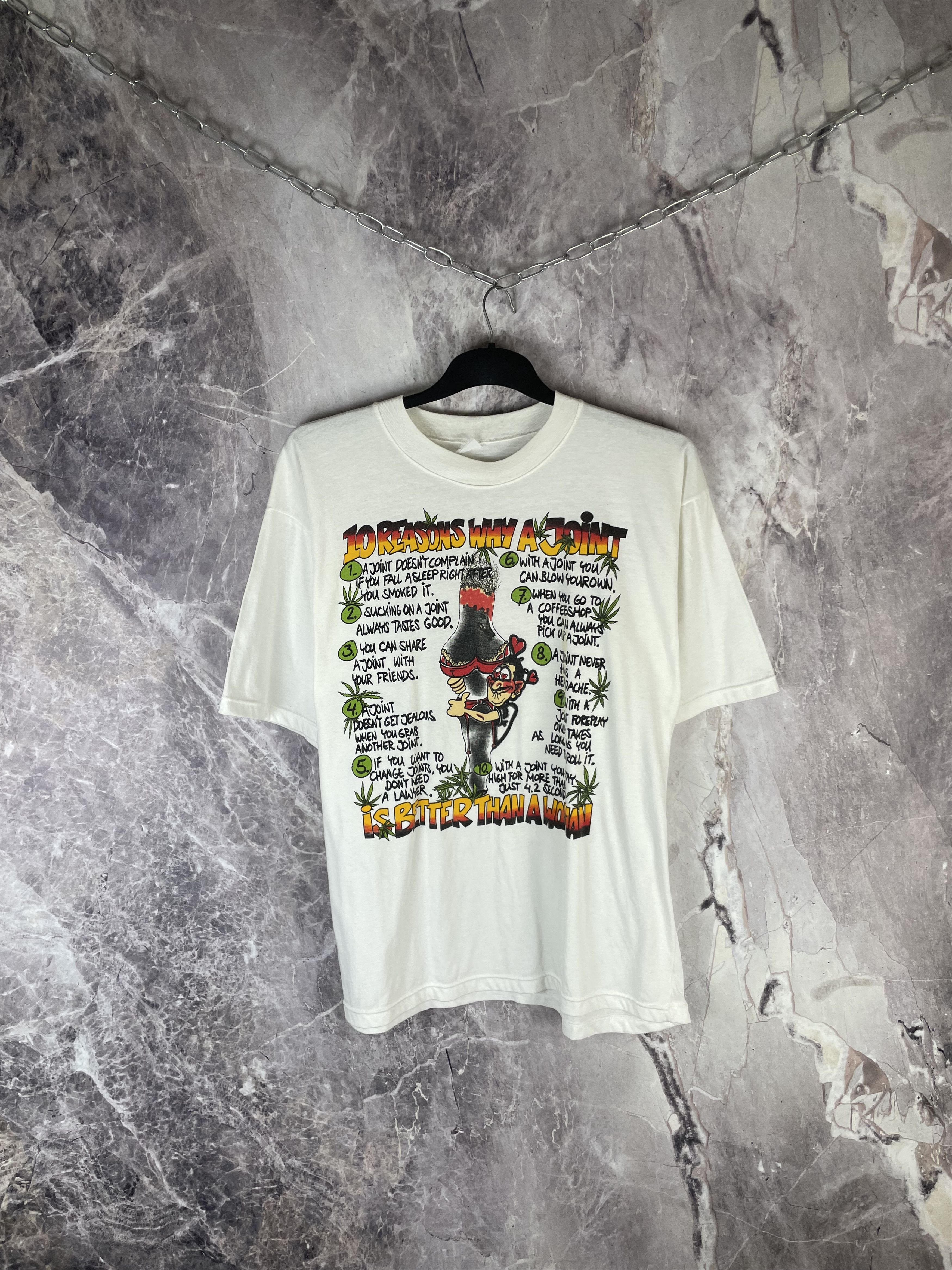 Vintage Vintage 90s Jamaica Rasta Humor Tee Size US XL / EU 56 / 4 - 1 Thumbnail