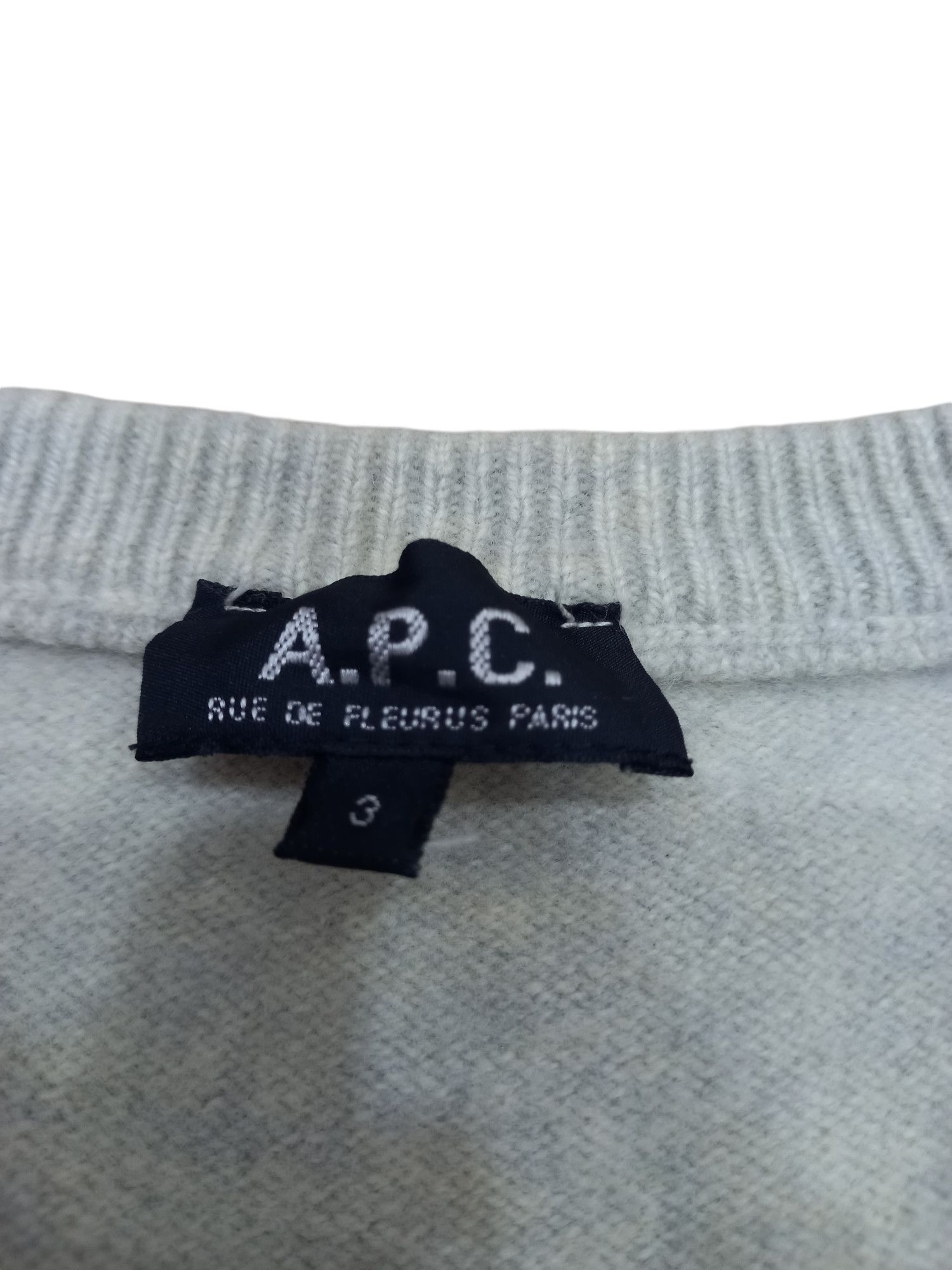 A.P.C. × Designer A.P.C. Made in Italy Wool V-Neck Sweater Size L / US 10 / IT 46 - 4 Thumbnail