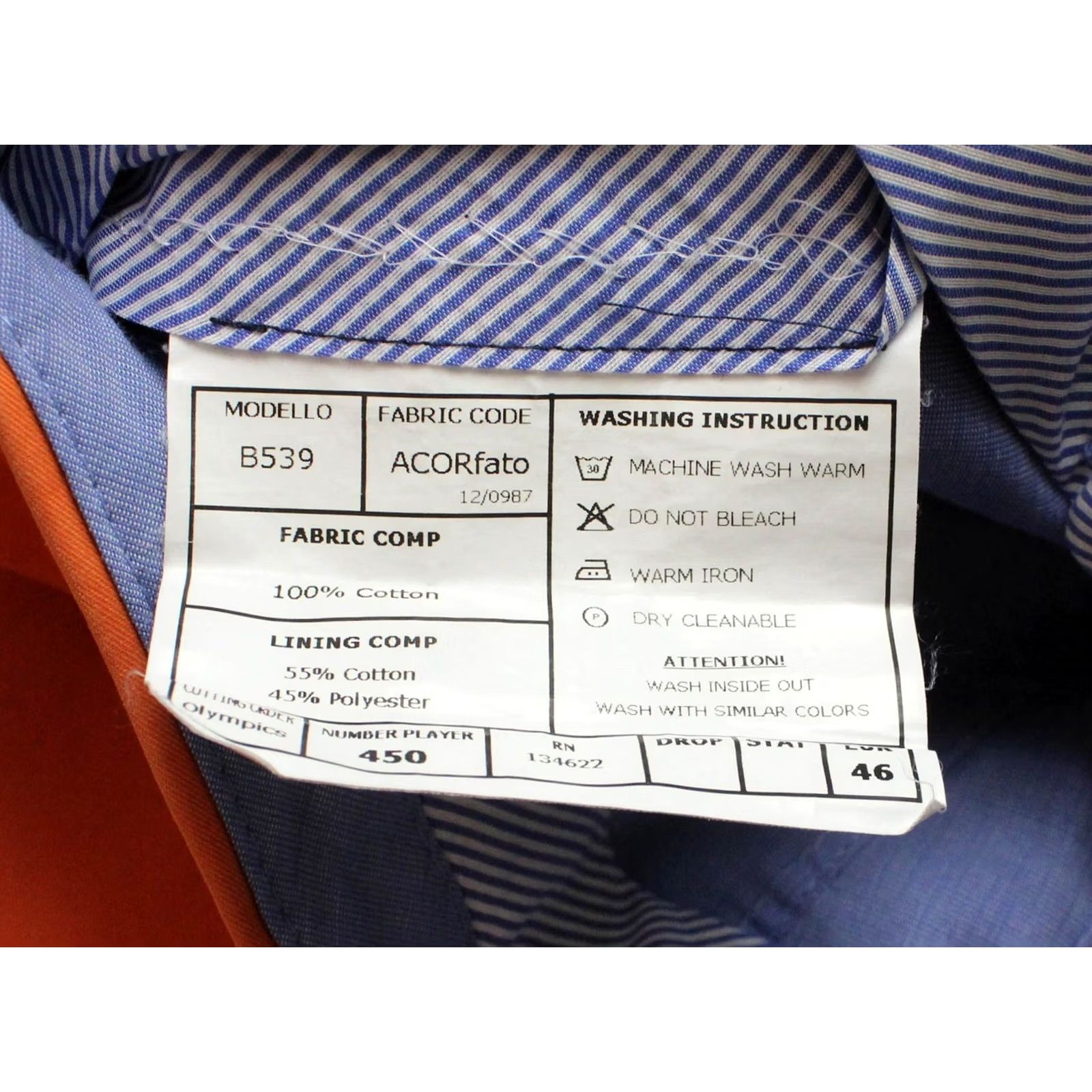 Suitsupply Suitsupply B539 Trousers Men's EUR 46 Chino Slim Fit Zip Fly Orange Size US 30 / EU 46 - 5 Thumbnail