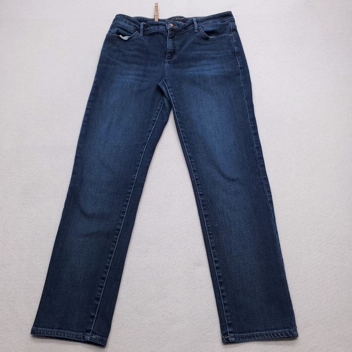 Lucky Brand Jeans Womens 4/27 Blue Denim Capri Jeans Lucky You Zipper Detail