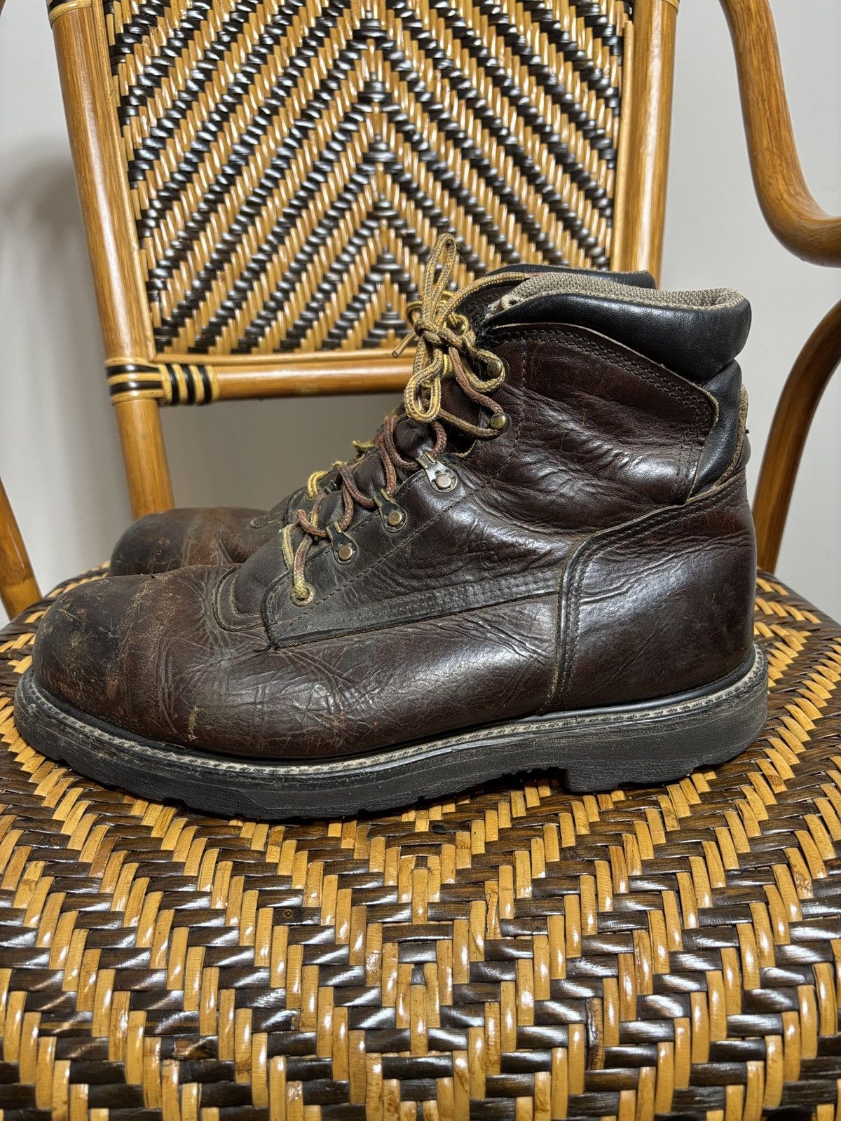 Red Wing VTG Red Wing 2263 Work Boots 0.5 Brown Leather Steel Toe USA Size US 10.5 / EU 43-44 - 1 Thumbnail