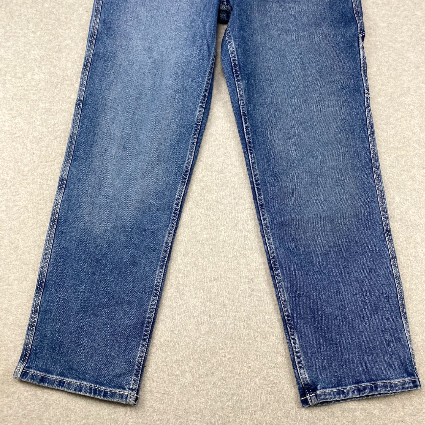 Essentials Amazon Jeans Mens 33X30 Blue Straight Leg Pockets Slimming Stretch 5-Pocket Design Regular Denim Size US 33 - 4 Thumbnail