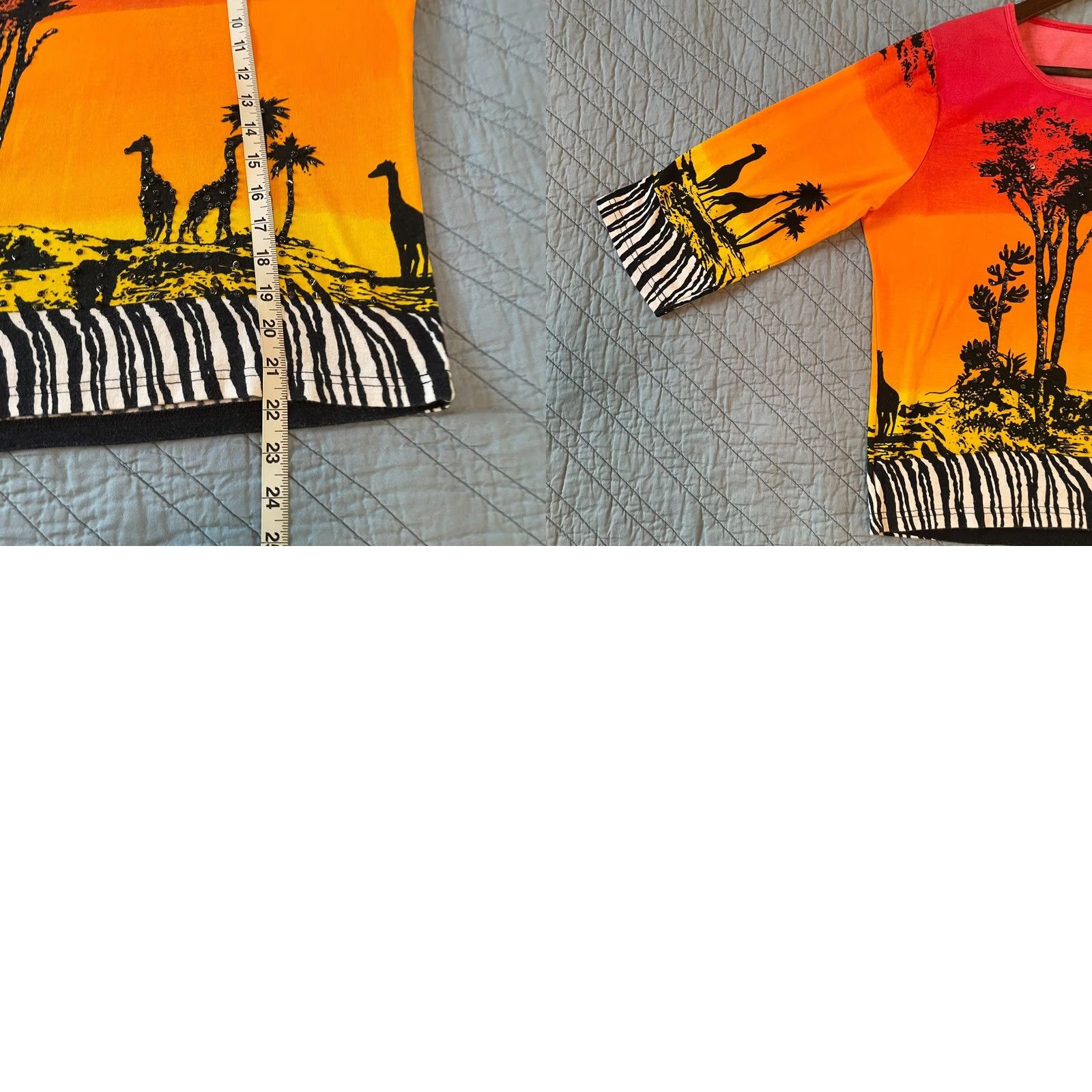 Vintage RARE Take-Two Vintage 90s African Safari Sunset Beaded Top XL Shirt Womens Size XL / US 12-14 / IT 48-50 - 8 Thumbnail