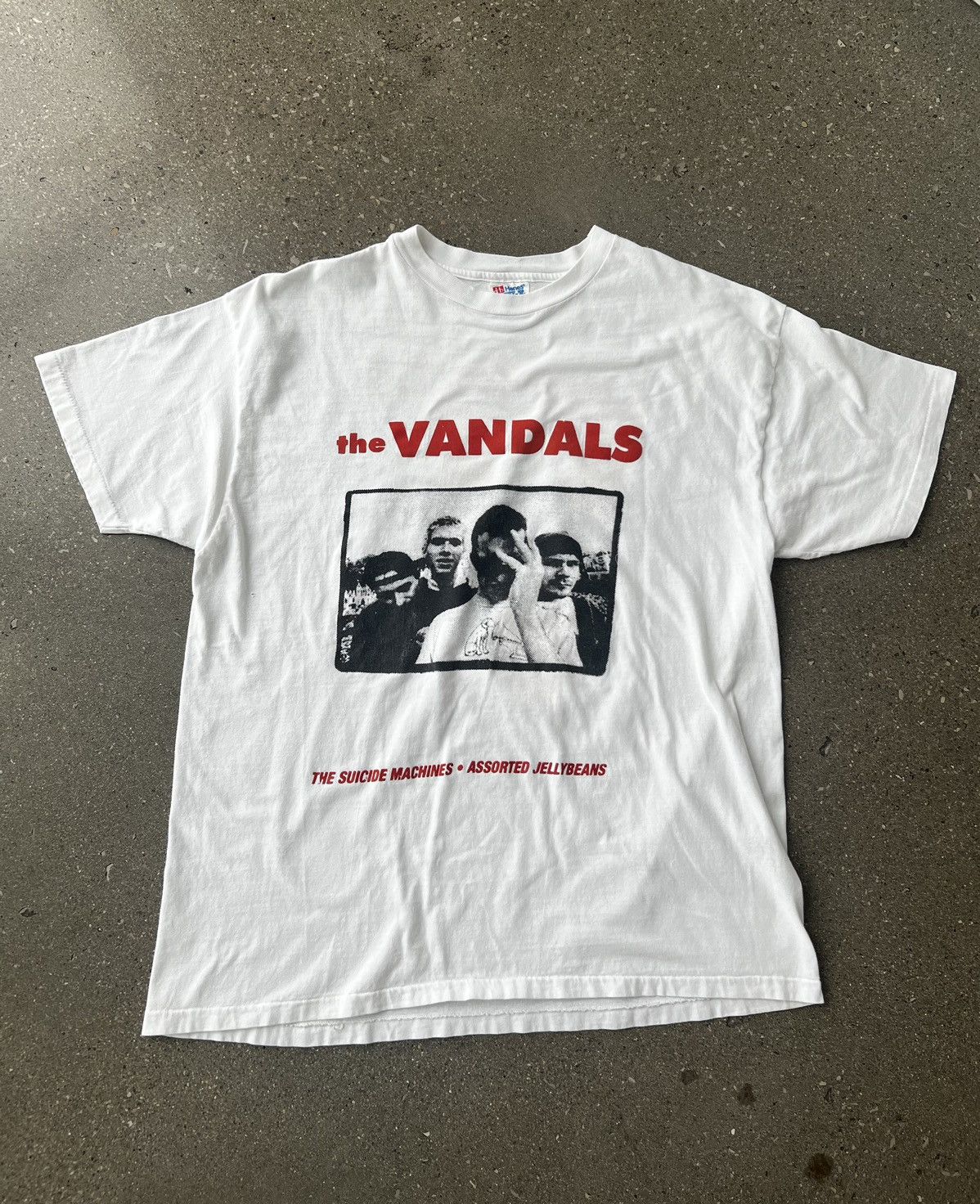 image of Band Tees Vintage 90’S The Vandals Tee in White, Men's (Size XL)