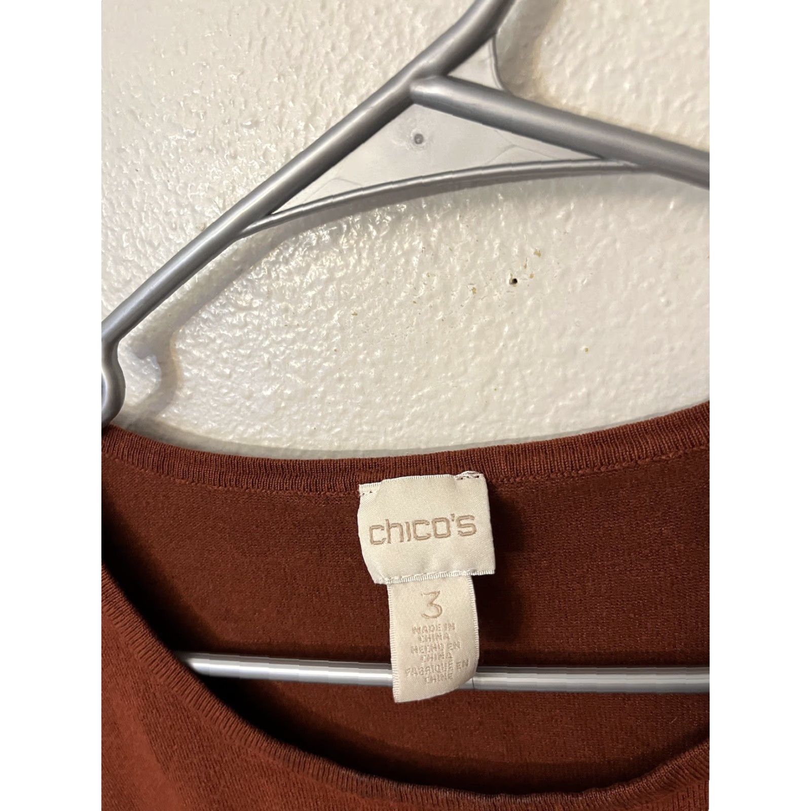 Vintage Chico's Sweater Womens 3 US Brown Solid Knit Long Sleeve Pullover Casual Travel Fall Winter Spring Knit Shirt Women Size XS / US 0-2 / IT 36-38 - 2 Thumbnail