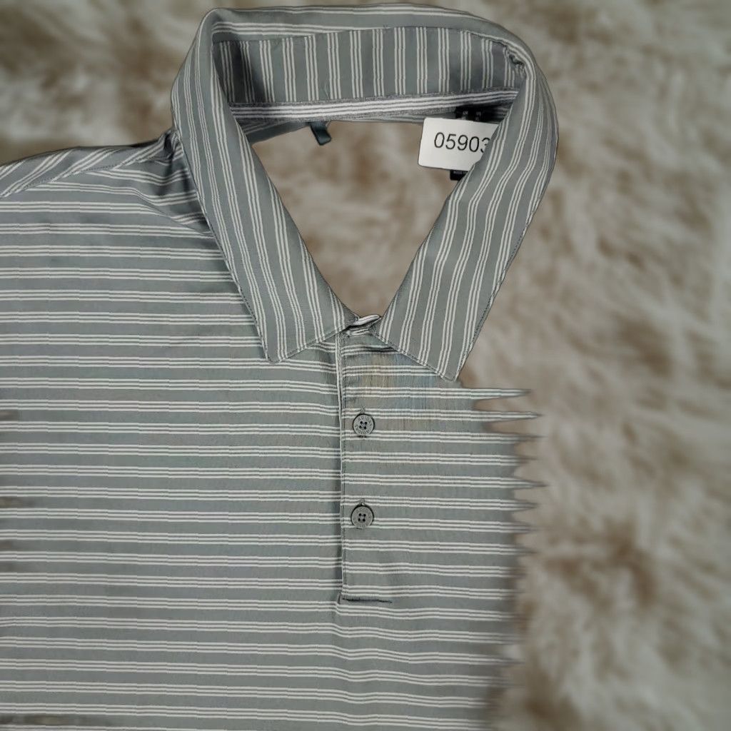 Adidas Adidas Polo Shirt Mens XL Gray Striped Polo Shirt Casual Golf Short Sleeve - Adidas Golf Casual Men’s XL Gray Stripe Polo Size US XL / EU 56 / 4 - 1 Thumbnail