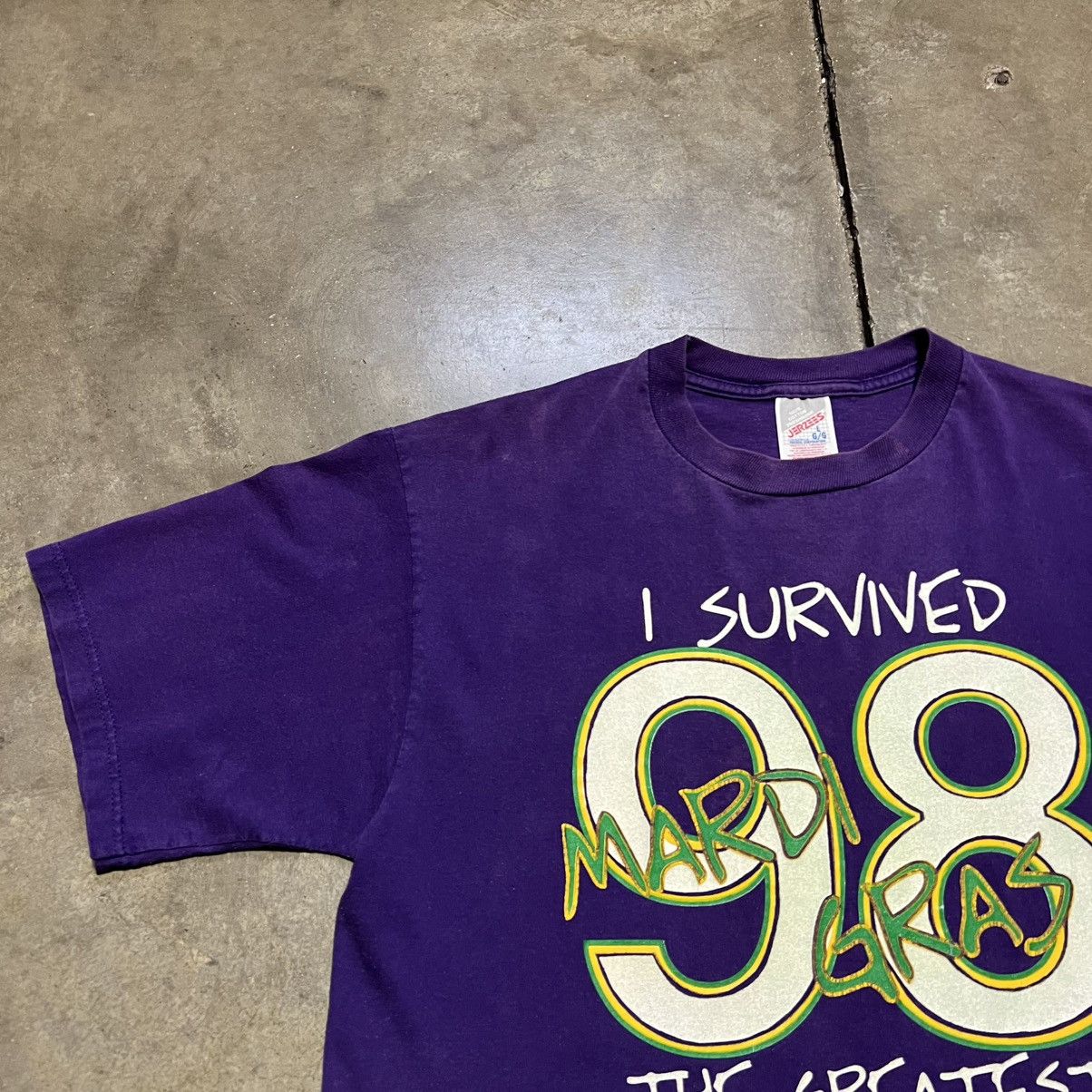 Vintage Vintage Mardi Gras New Orleans Tee 90s USA Adult Humor USA Size US L / EU 52-54 / 3 - 4 Thumbnail