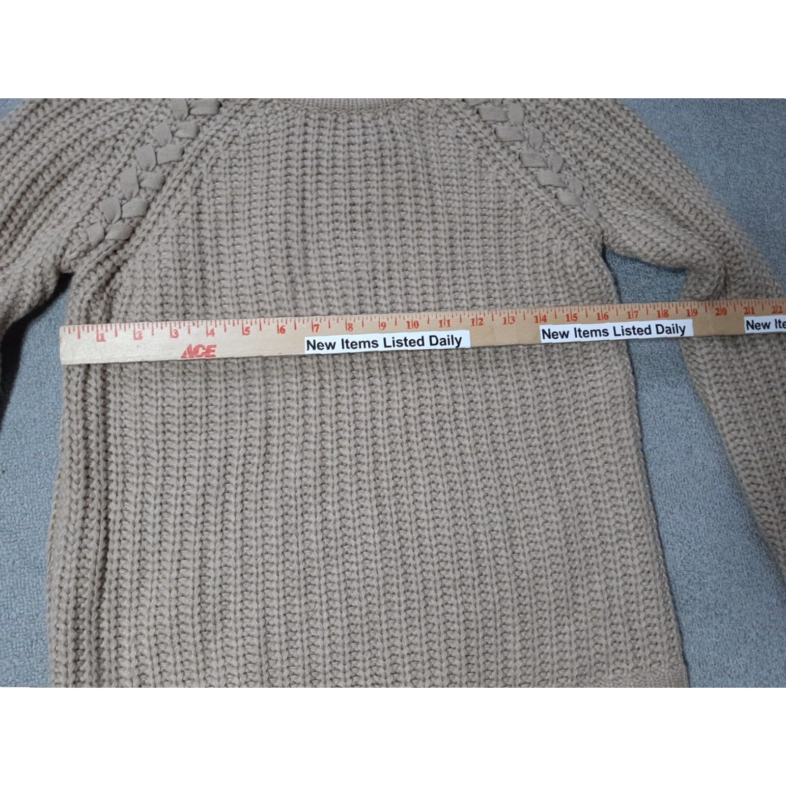 BB Dakota BB Dakota Womens Sweater XS Pink Knit Long Sleeve Pullover Tan Boho Scoop Neck Regular Size XS Womens Size XS / US 0-2 / IT 36-38 - 3 Thumbnail