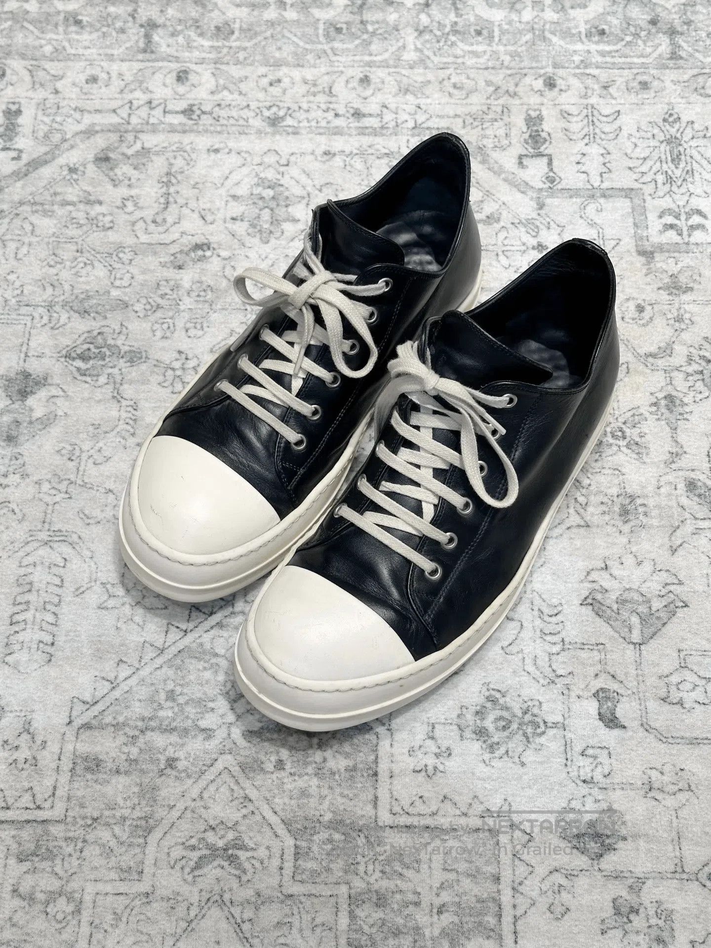 Rick Owens Rick Owens x Converse Low Top Leather Black White. Size US 10 / EU 43 - 1 Thumbnail