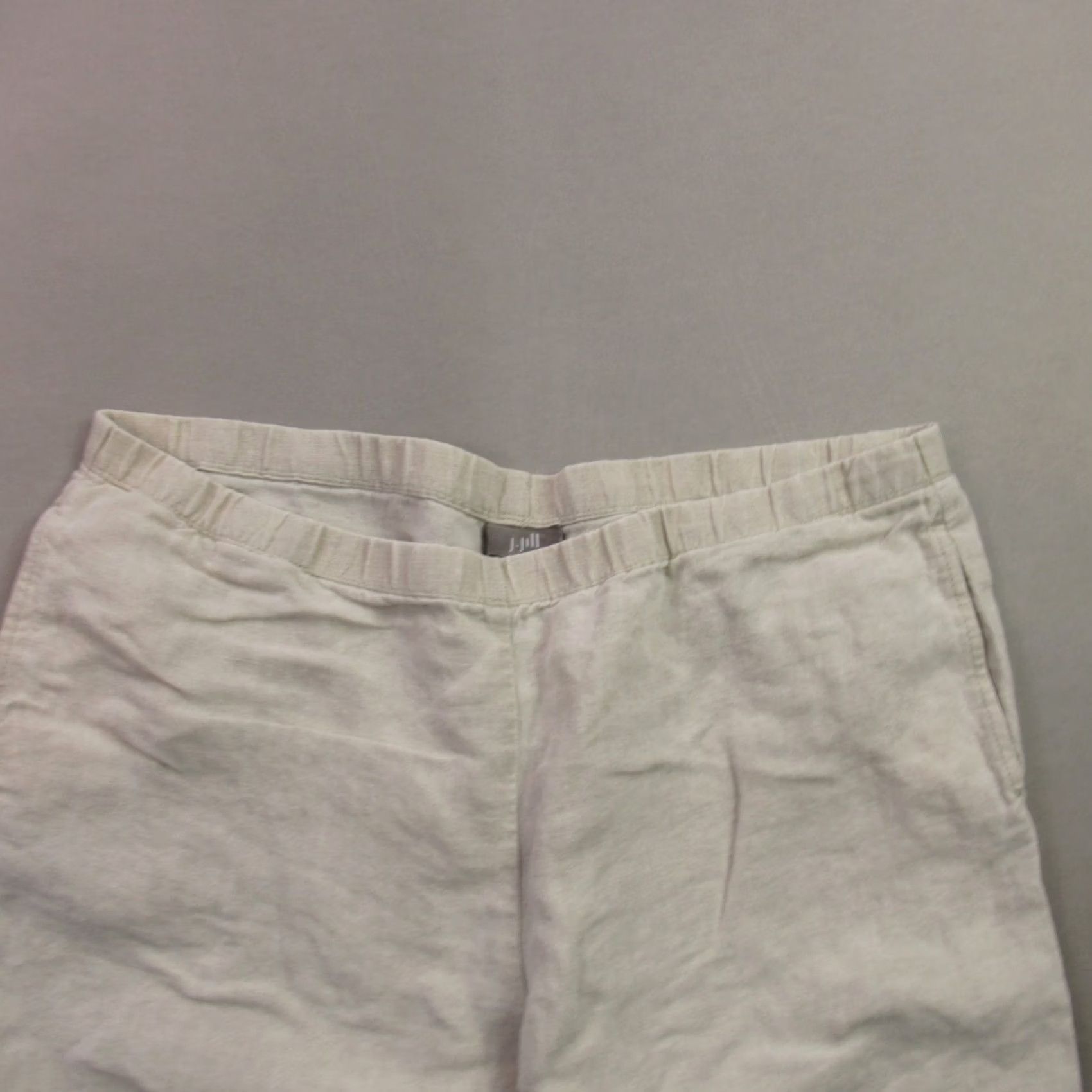 J. Jill J Jill Pants Womens Medium Wide-Leg Casual Lightweight Pockets Chino Beige Size 32" / US 10 / IT 46 - 2 Thumbnail