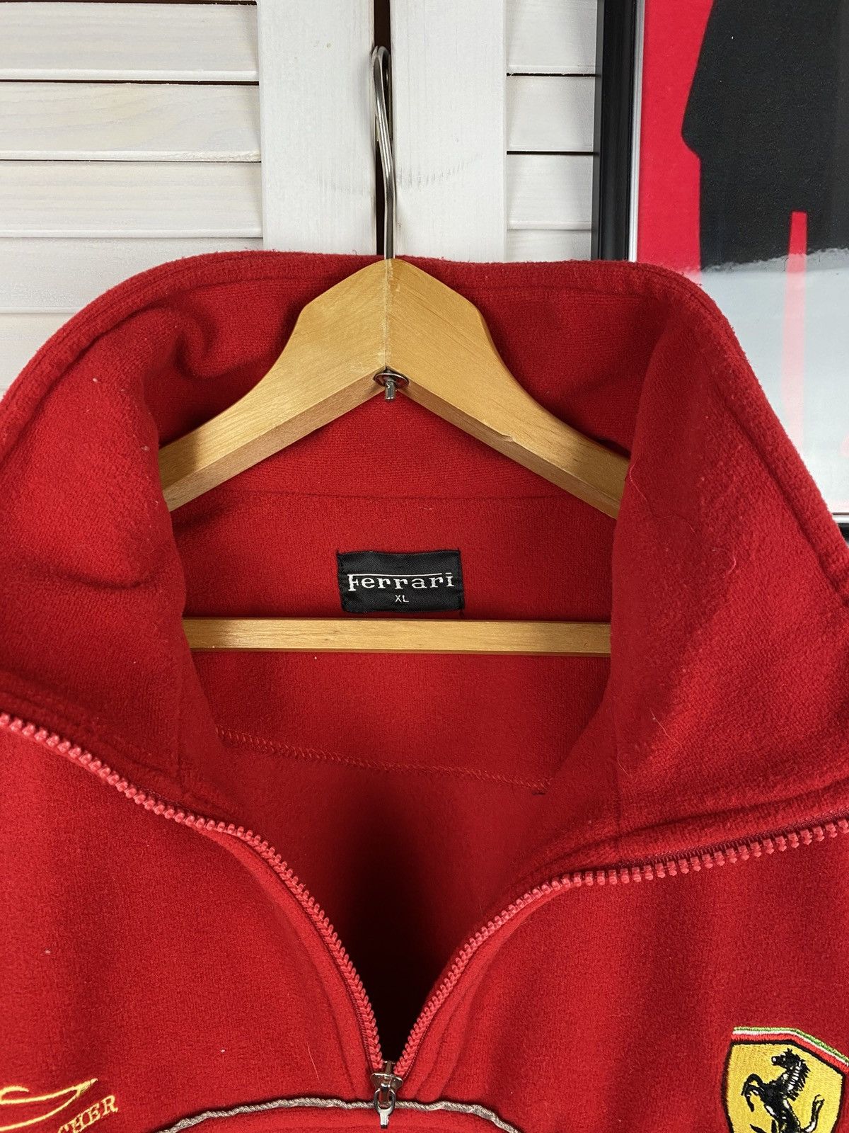 Ferrari Vintage 90s Fleece Jacket Zip Up 1/4 Ferrari Racing F1 Car Size US XL / EU 56 / 4 - 9 Thumbnail