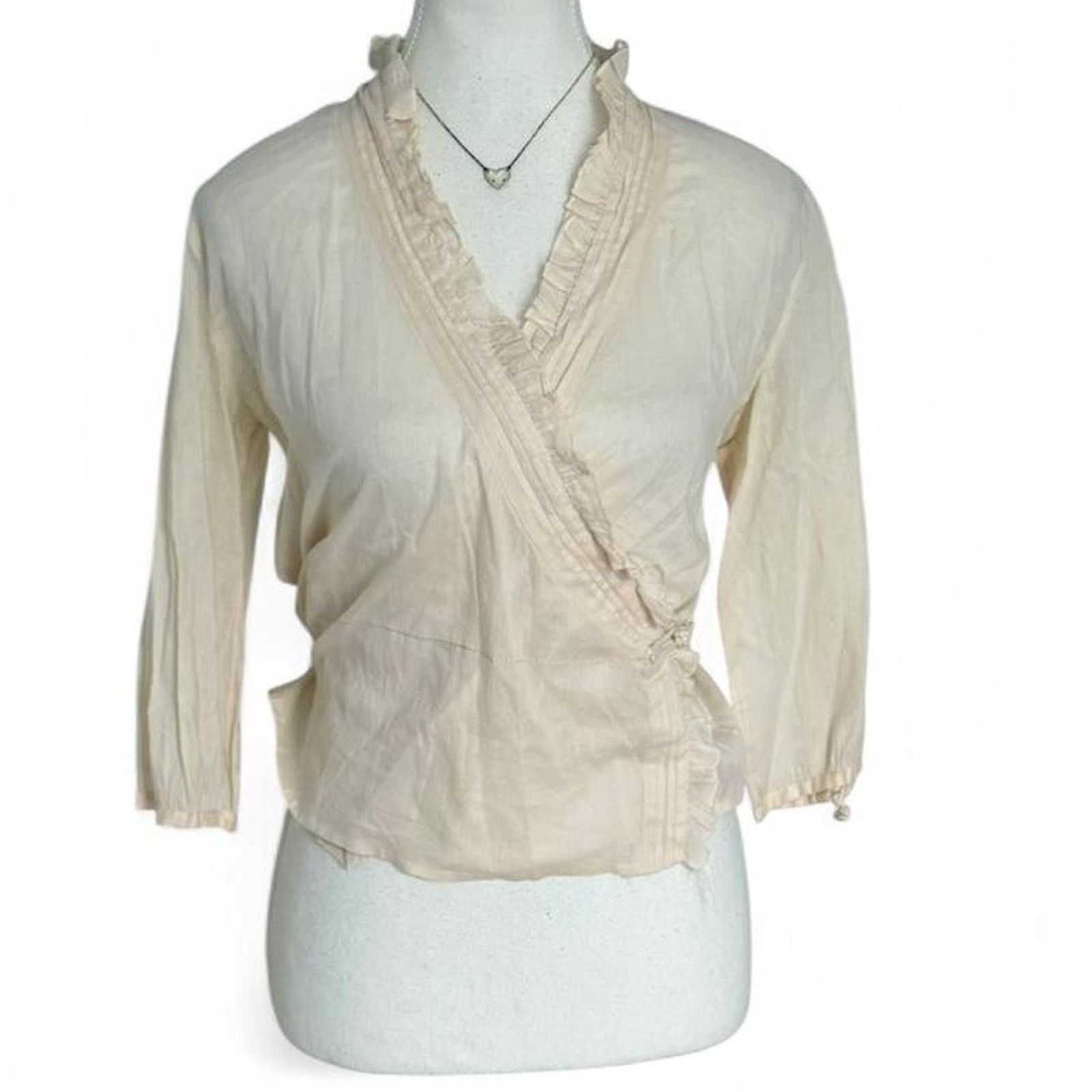 Other Soft romantic wrap blouse light cream/champagne size small Size S / US 4 / IT 40 - 1 Thumbnail