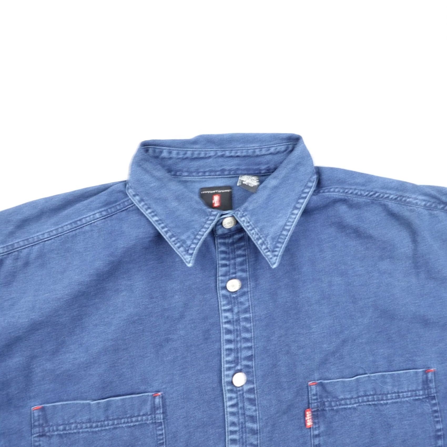 Levi's VINTAGE Levis Shirt Mens 2XL XXL Blue Denim Jean Button Up Utility Field 90s Size US XXL / EU 58 / 5 - 2 Thumbnail