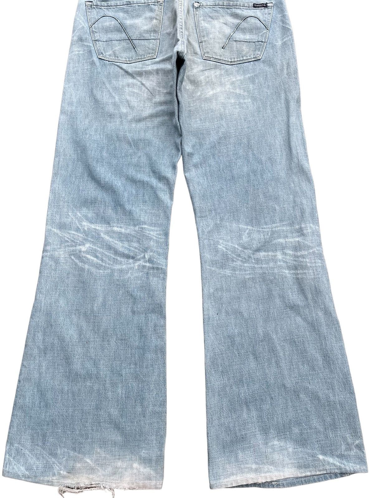 Guess Vintage Y2K Guess Made in Usa Blue Washed Frayed Flare Jeans Size US 34 / EU 50 - 6 Thumbnail
