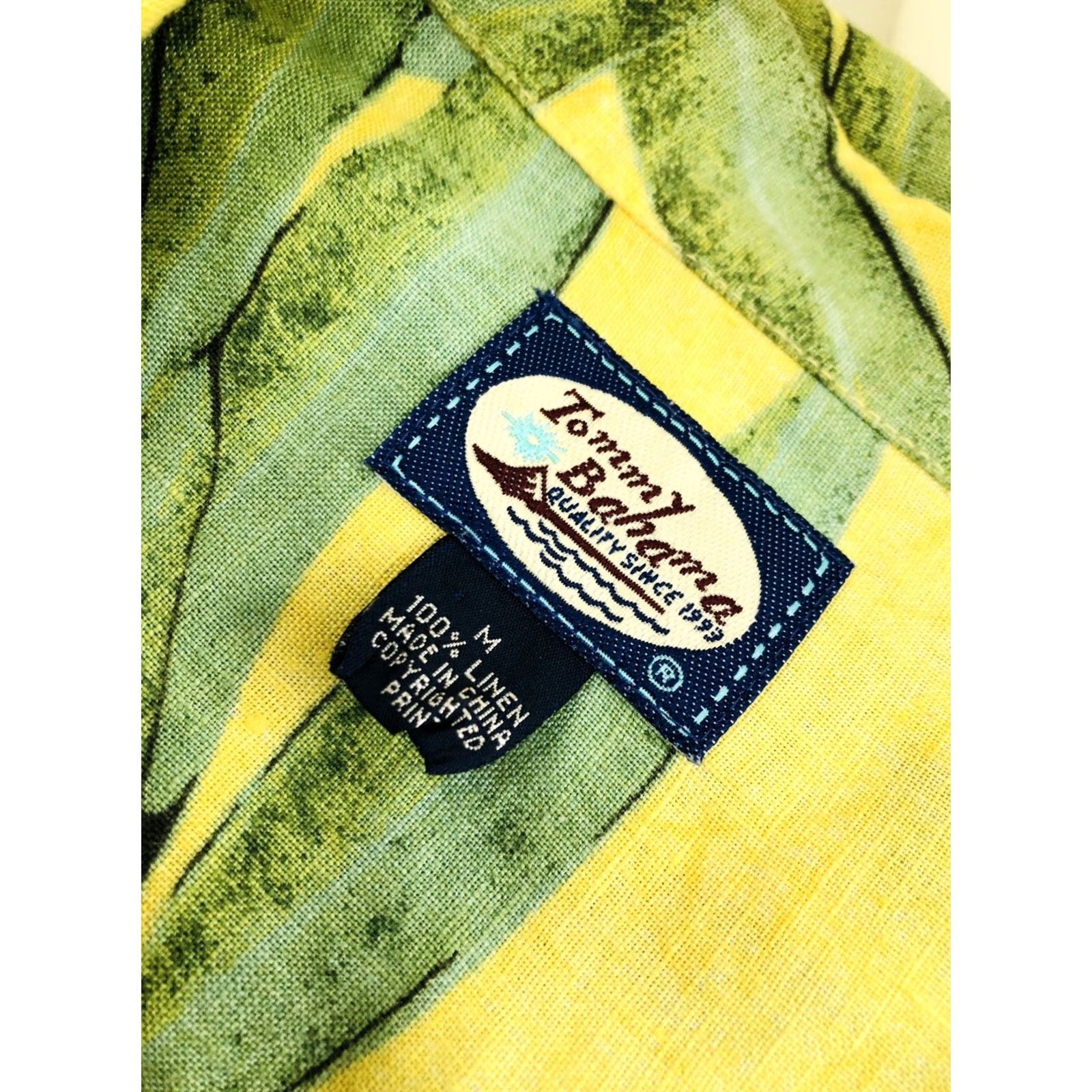 Tommy Bahama Tommy Bahama Parrots Hawaiian Linen Md Shirt - Embroidered Button-Up, Short Sleeve, Yellow, Men, M Size US M / EU 48-50 / 2 - 6 Thumbnail