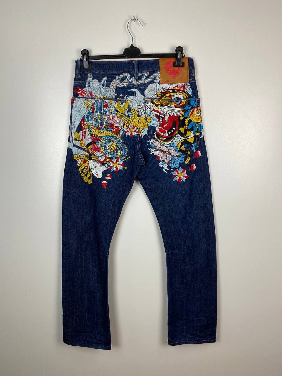 Ed Hardy Japan embroidered geisha Tiger denim size 30