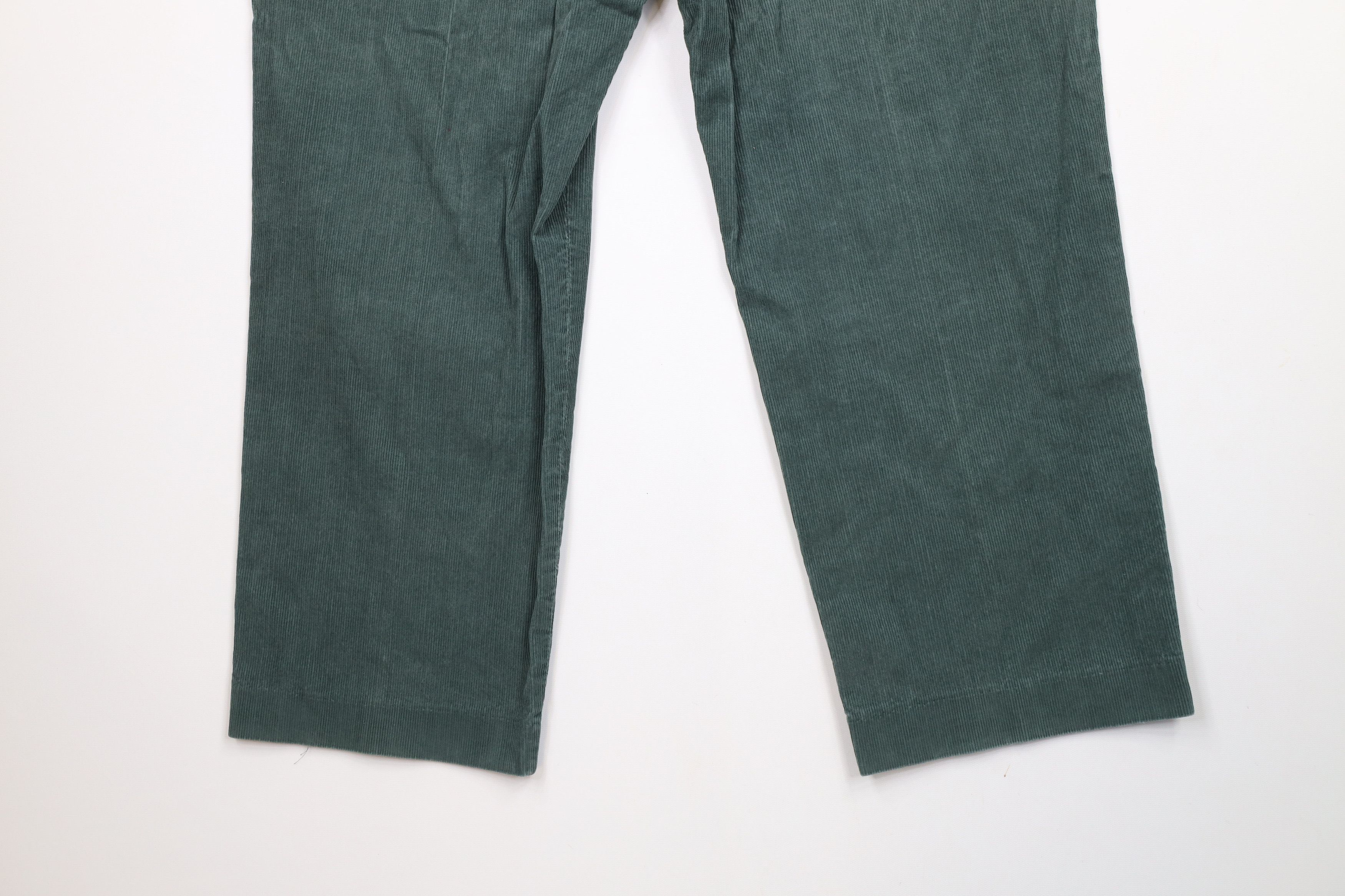 Lands' End × Vintage Vintage 90s Lands End Wide Leg Corduroy Chino Pants Green Size US 36 / EU 52 - 14 Thumbnail
