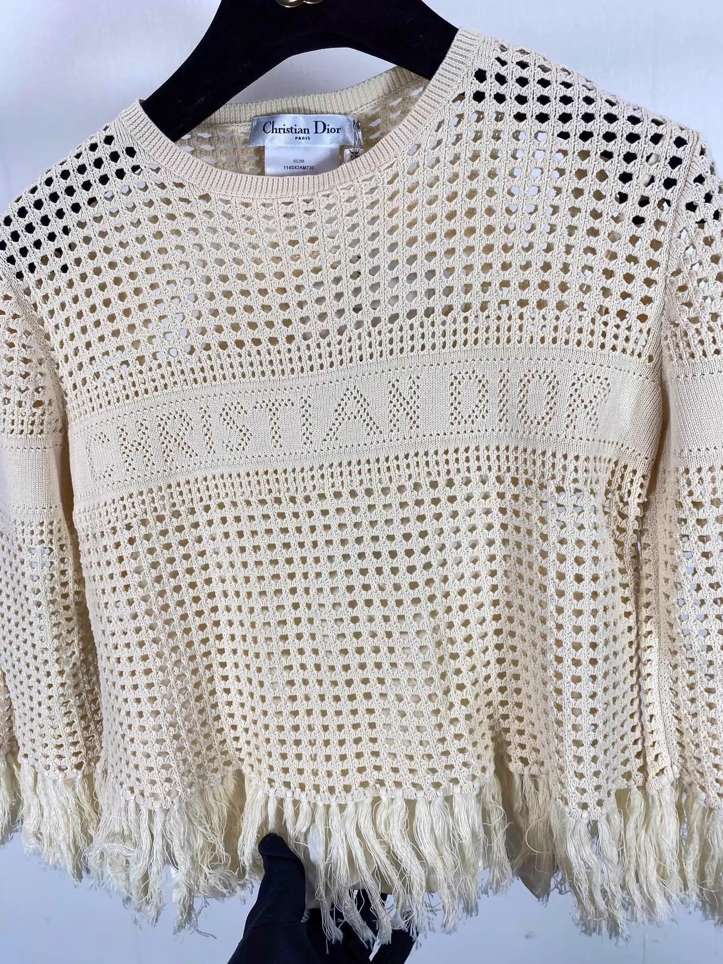 Dior Dior Beige Logo Cutout Tassel Top 36 New with Tags Size XS / US 0-2 / IT 36-38 - 5 Thumbnail