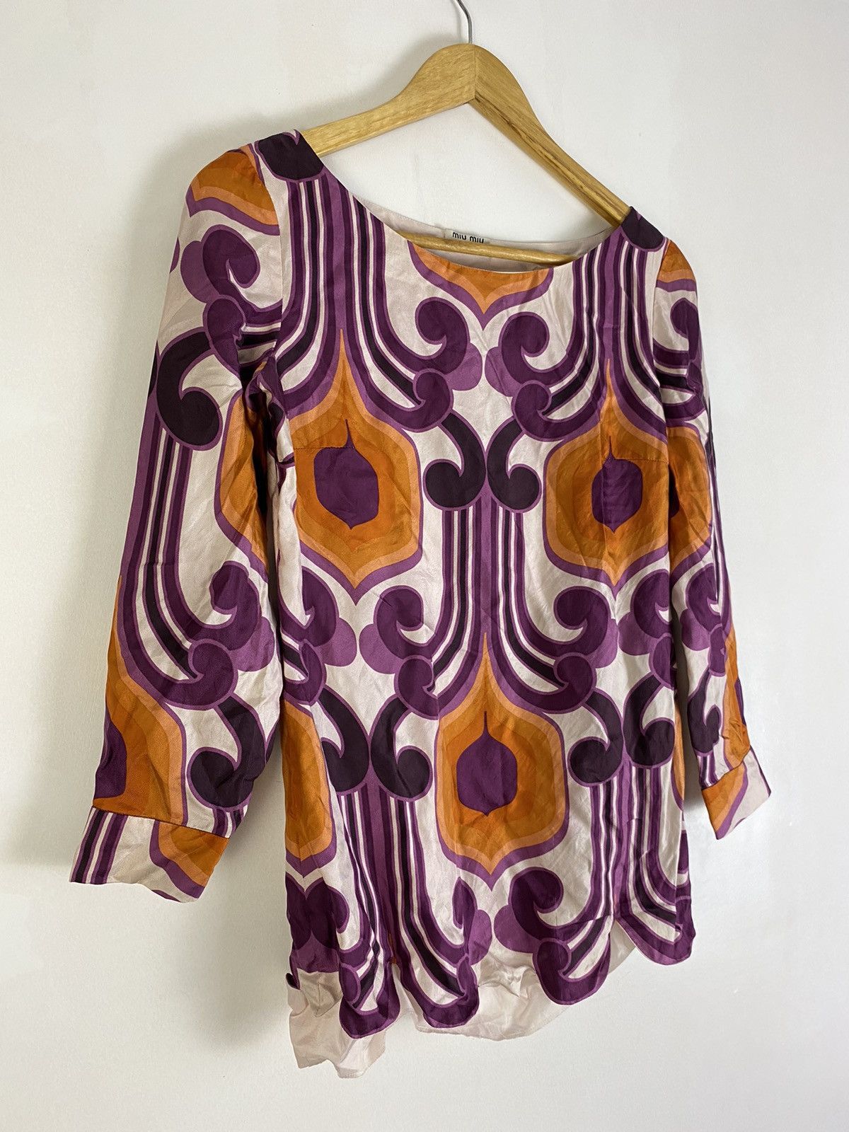 Miu Miu Miu Miu SS05 Abstract Floral Silk Blouse Size XS / US 0-2 / IT 36-38 - 3 Thumbnail