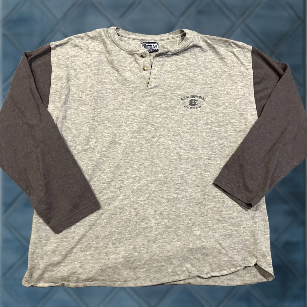 Vintage VINTAGE B.U.M. Equipment Long Sleeve Heavyweight Henley Shirt Mens XL Gray Size US XL / EU 56 / 4 - 1 Thumbnail