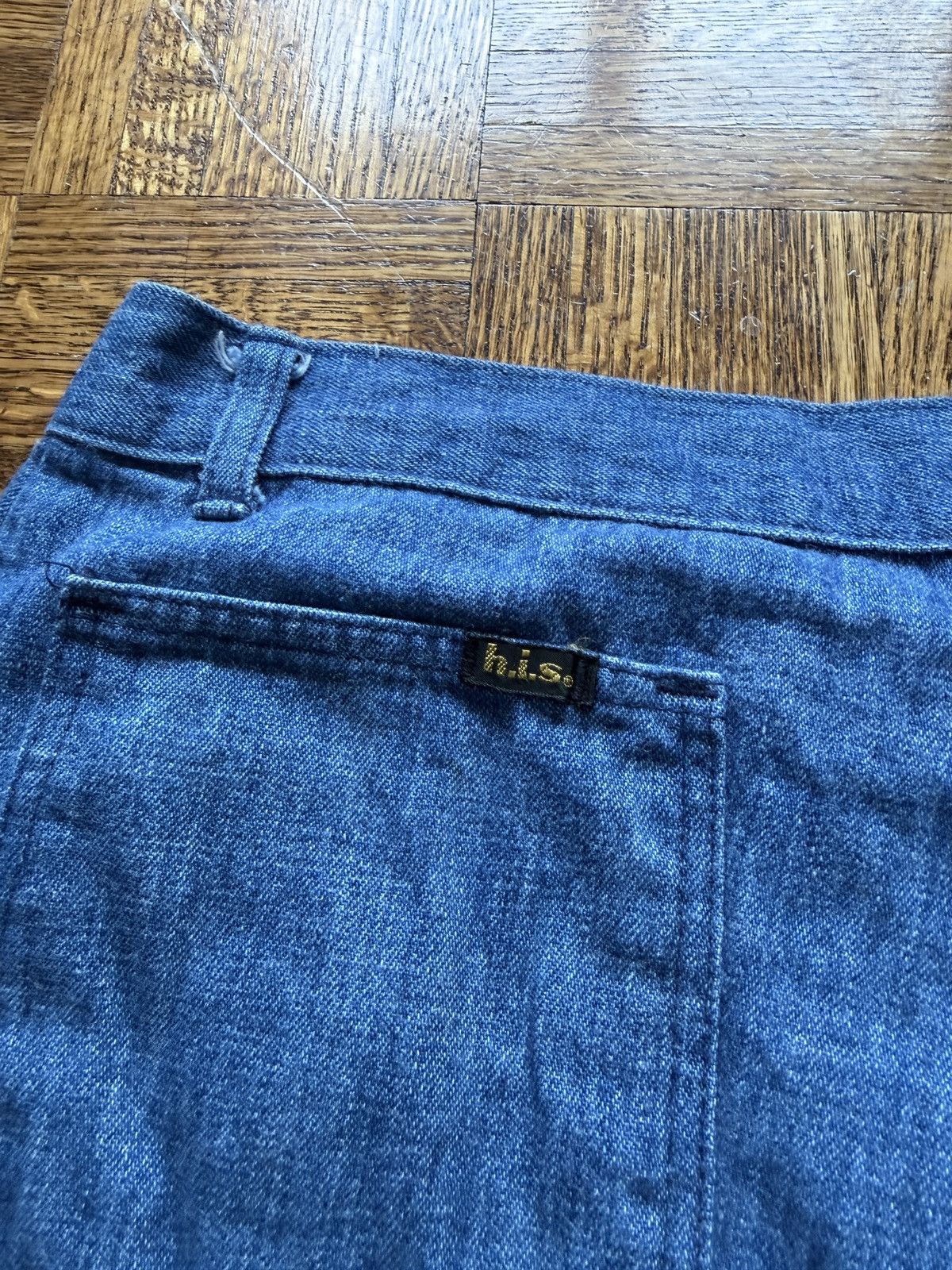 Vintage Vintage 70s H.I.S. Dungaree Wide Leg Denim Jeans Size US 34 / EU 50 - 10 Thumbnail