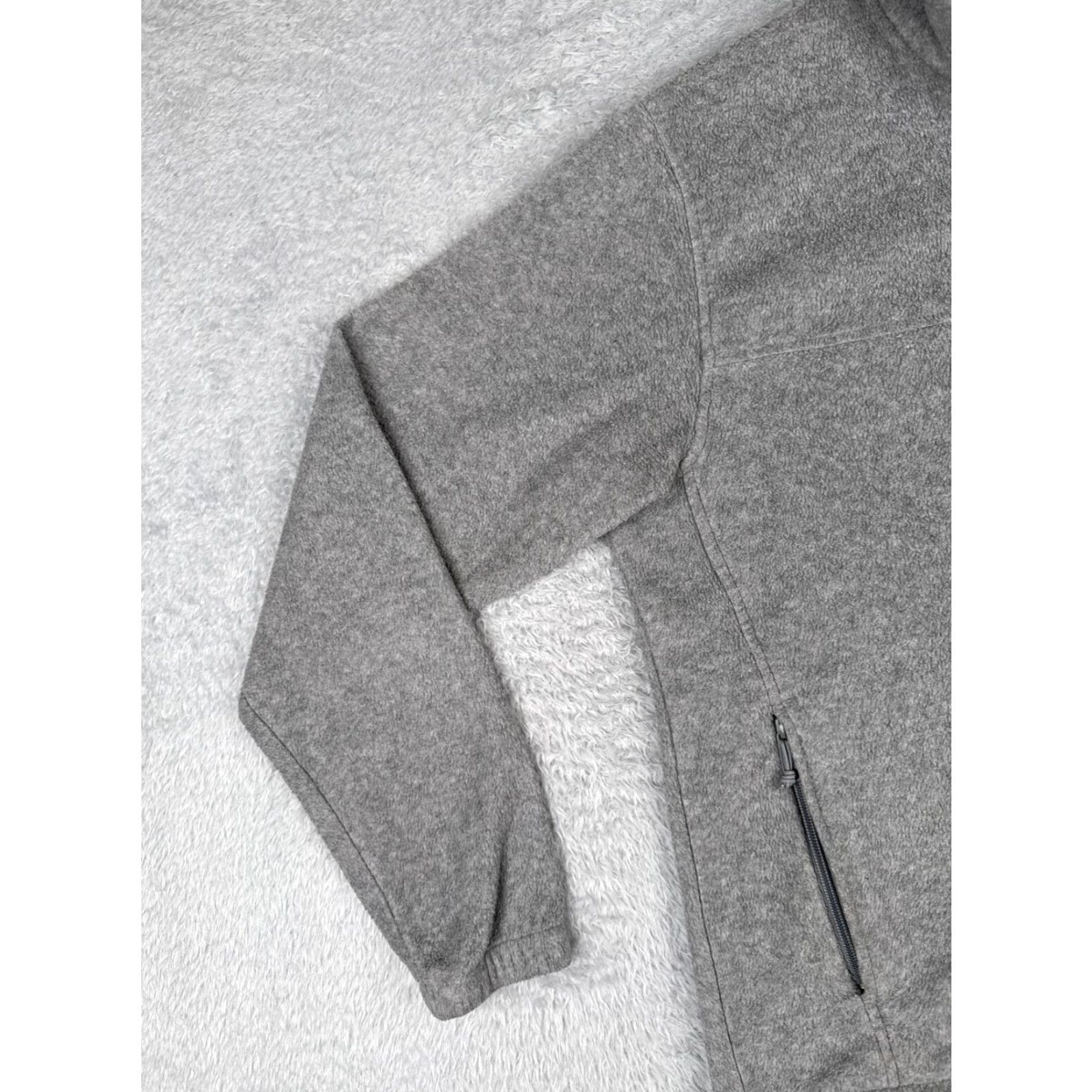 Vintage Columbia Jacket Womens Large Gray Full Zip Mock Neck Polyester Fleece Hike Camp Size L / US 10 / IT 46 - 3 Thumbnail