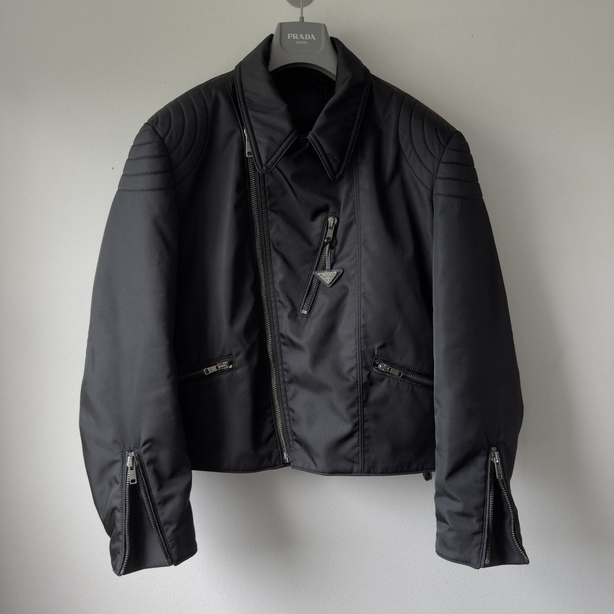 Prada × Raf Simons 1/1 Custom-Made SS22 Prada Re-Nylon Biker Jacket Size US M / EU 48-50 / 2 - 3 Thumbnail
