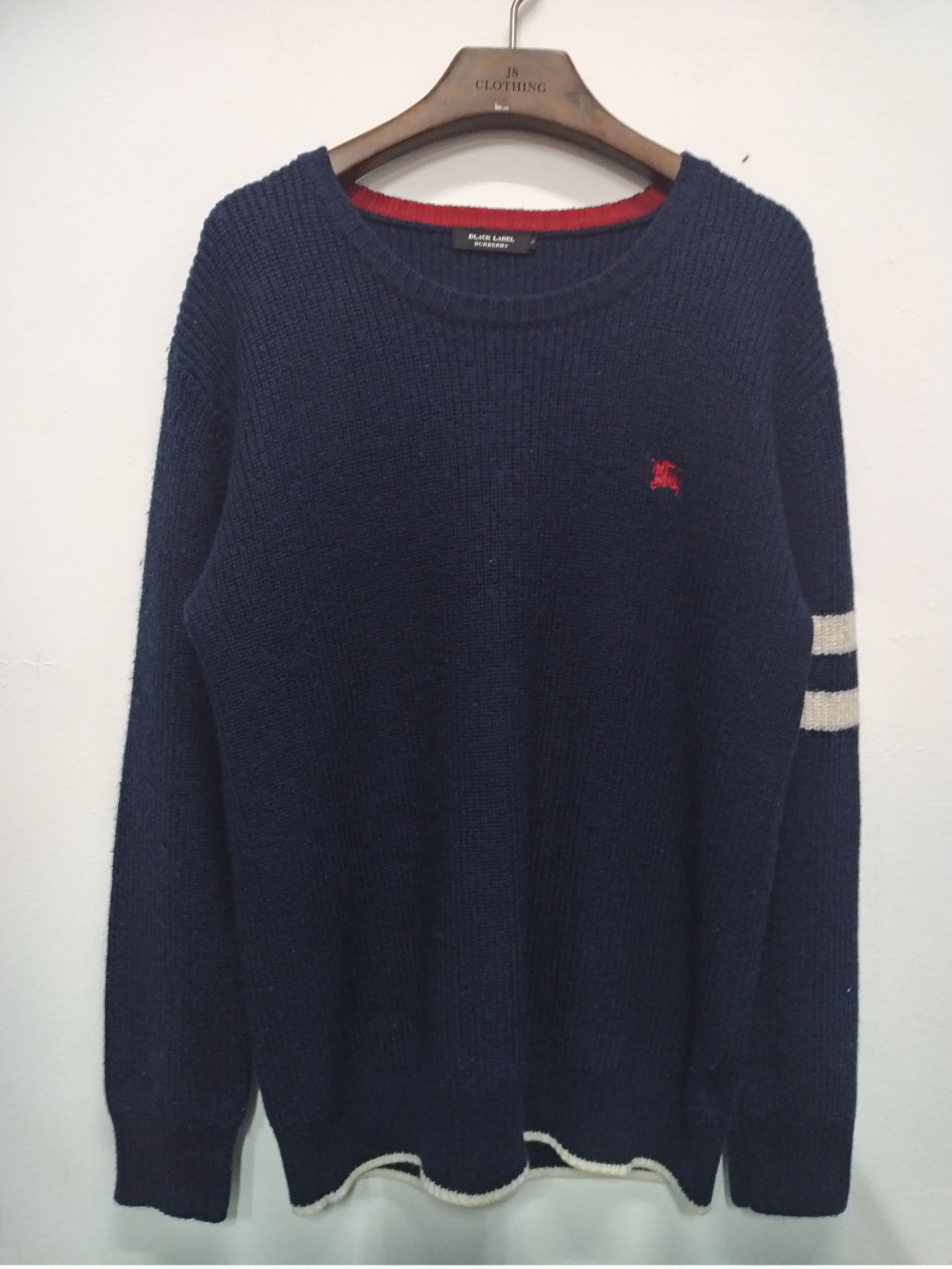 Aran Isles Knitwear × Burberry Vtg Burberry Black Label Knitwear Rare Double Line Size US M / EU 48-50 / 2 - 1 Thumbnail