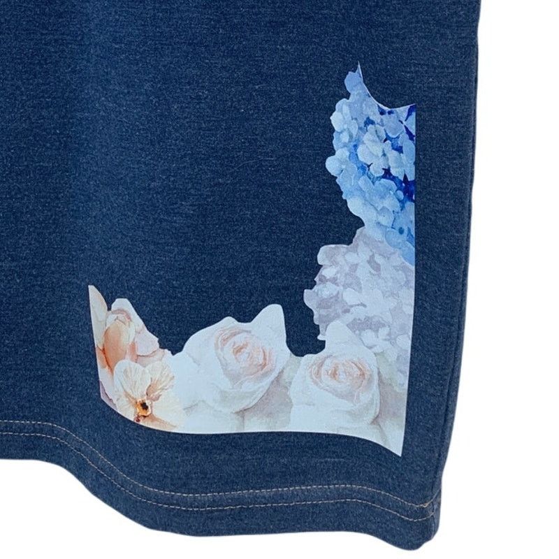 Faded Glory Hand Printed Womens Size 12/14 Hydrangea Rose Cottage Skirt Size 30" / US 8 / IT 44 - 2 Thumbnail