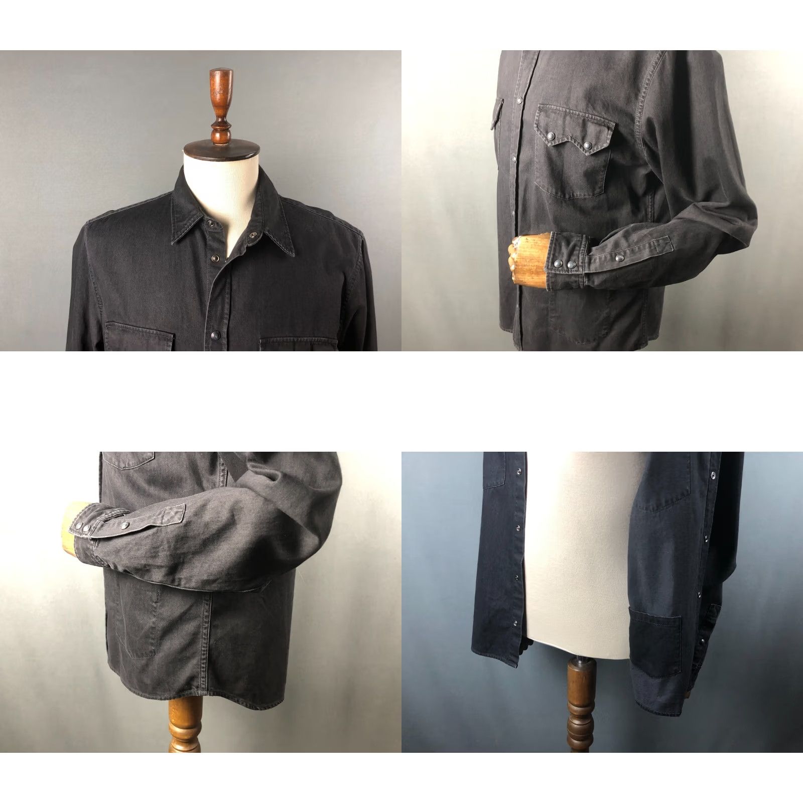The Kooples The Kooples Pearl Snap Shirt Cotton Men L Black Size US L / EU 52-54 / 3 - 8 Thumbnail