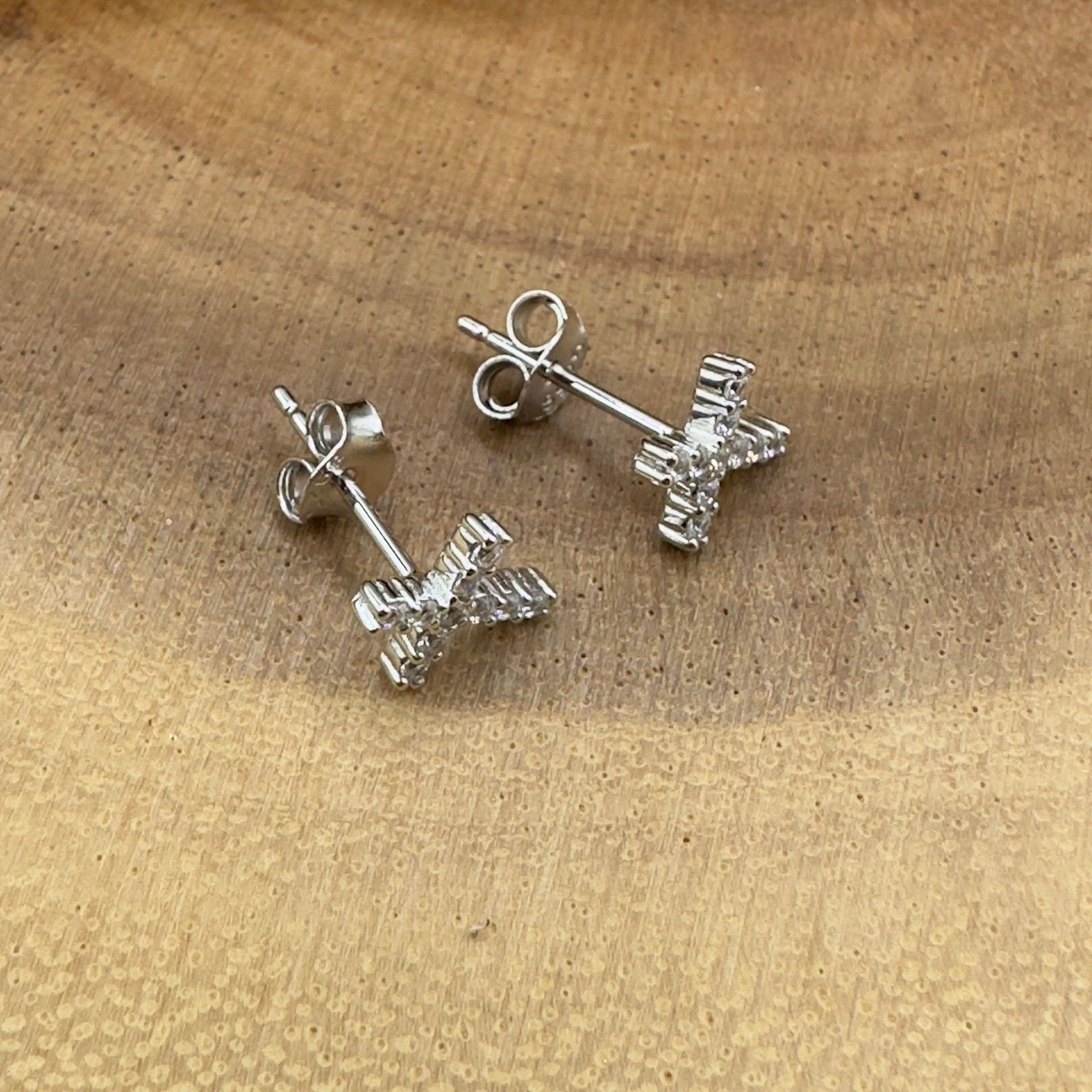 The Unbranded Brand Cross Cubic Zirconia Earrings Size ONE SIZE - 6 Thumbnail