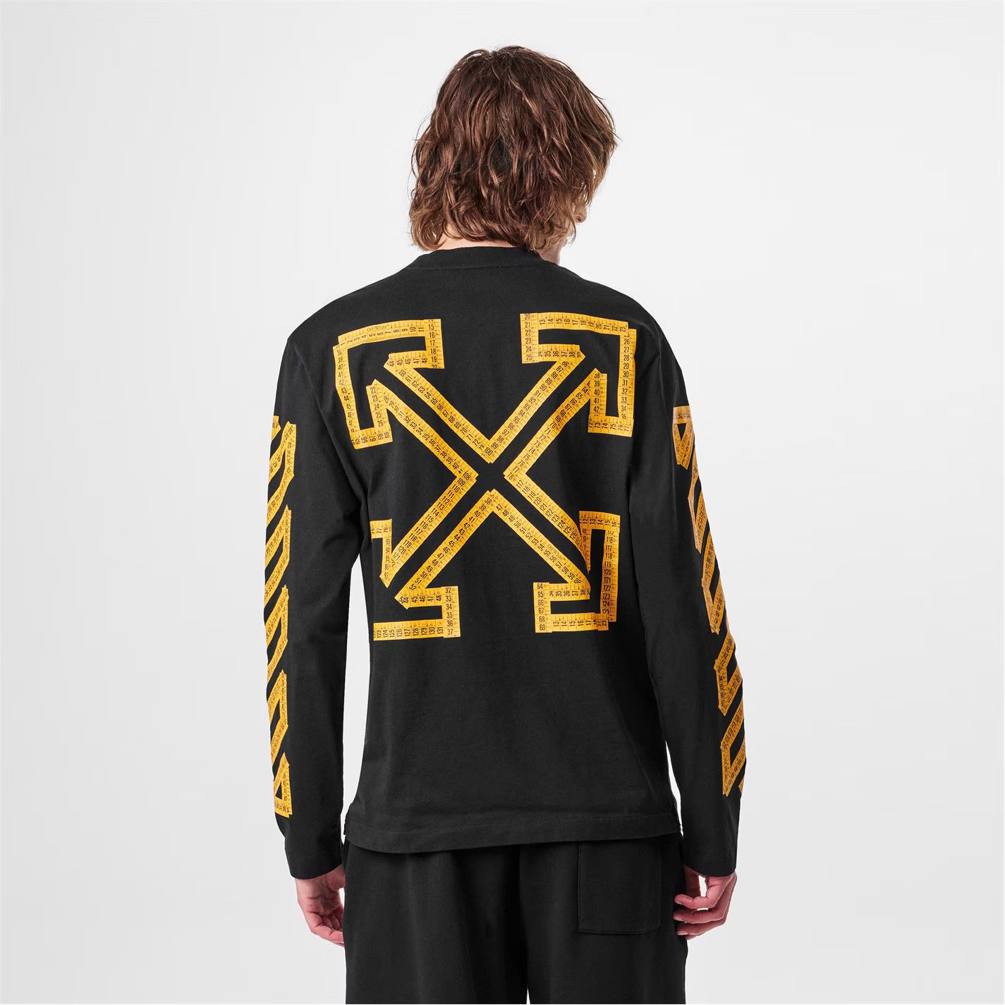 Off-White o1g2r1mq0226 Tape Cotton Long Sleeve T-Shirt In Black Size US XL / EU 56 / 4 - 4 Thumbnail