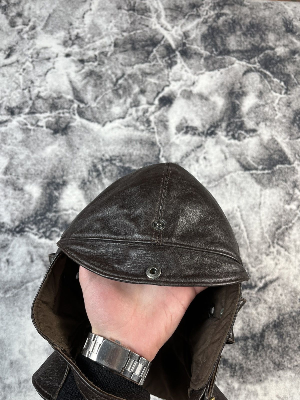 Aeronautica Militare Aeronautica England Leather Aviator Hat Brown Size M Size ONE SIZE - 3 Thumbnail