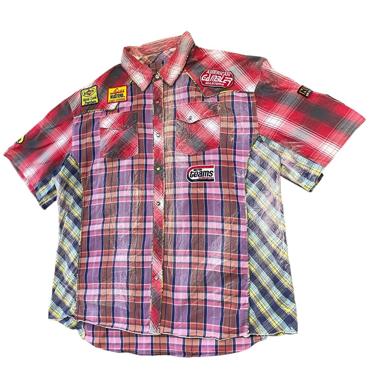 Japanese Brand Multicolor Patchwork Flannel Snap American Gambler Masters Size US XXL / EU 58 / 5 - 3 Thumbnail