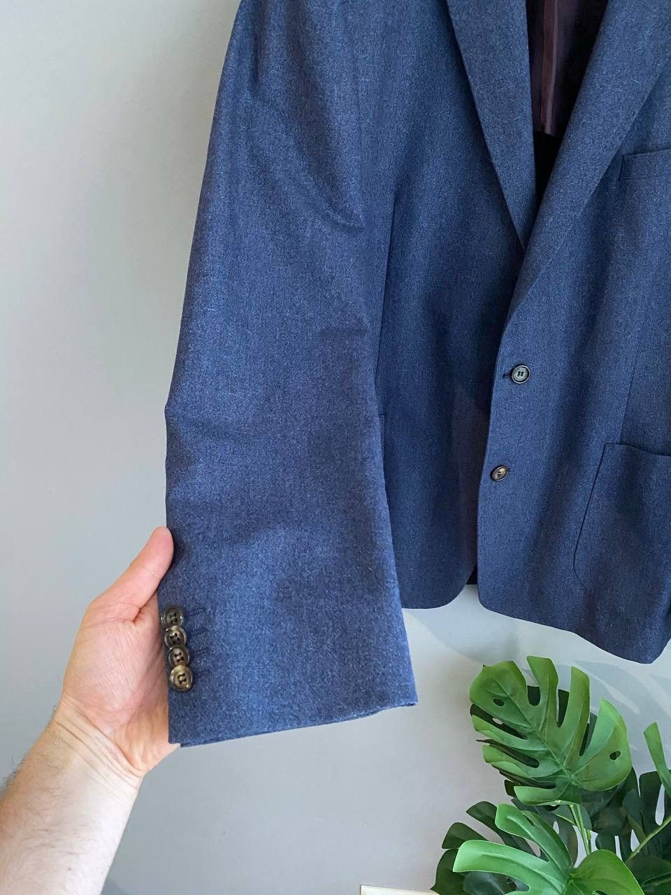 Vitale Barberis Canonico Yves Gerard x Vitale Barberis Wool/Silk Blue Blazer, Size 56 Size 54R - 7 Thumbnail